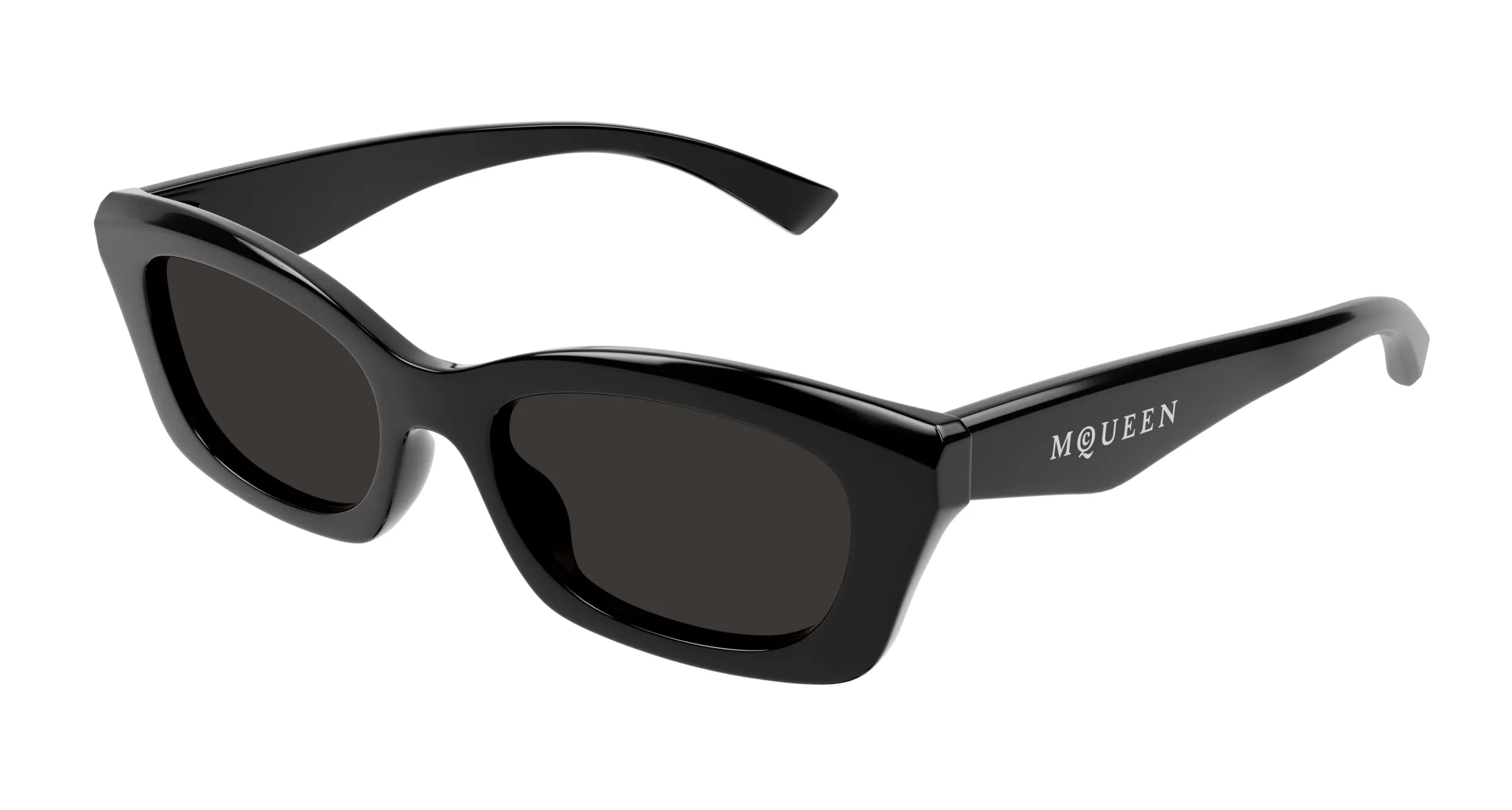 Alexander McQueen AM0474S 001 Occhiali da sole Acetato Nero Grigio Squadrata - immagine 1