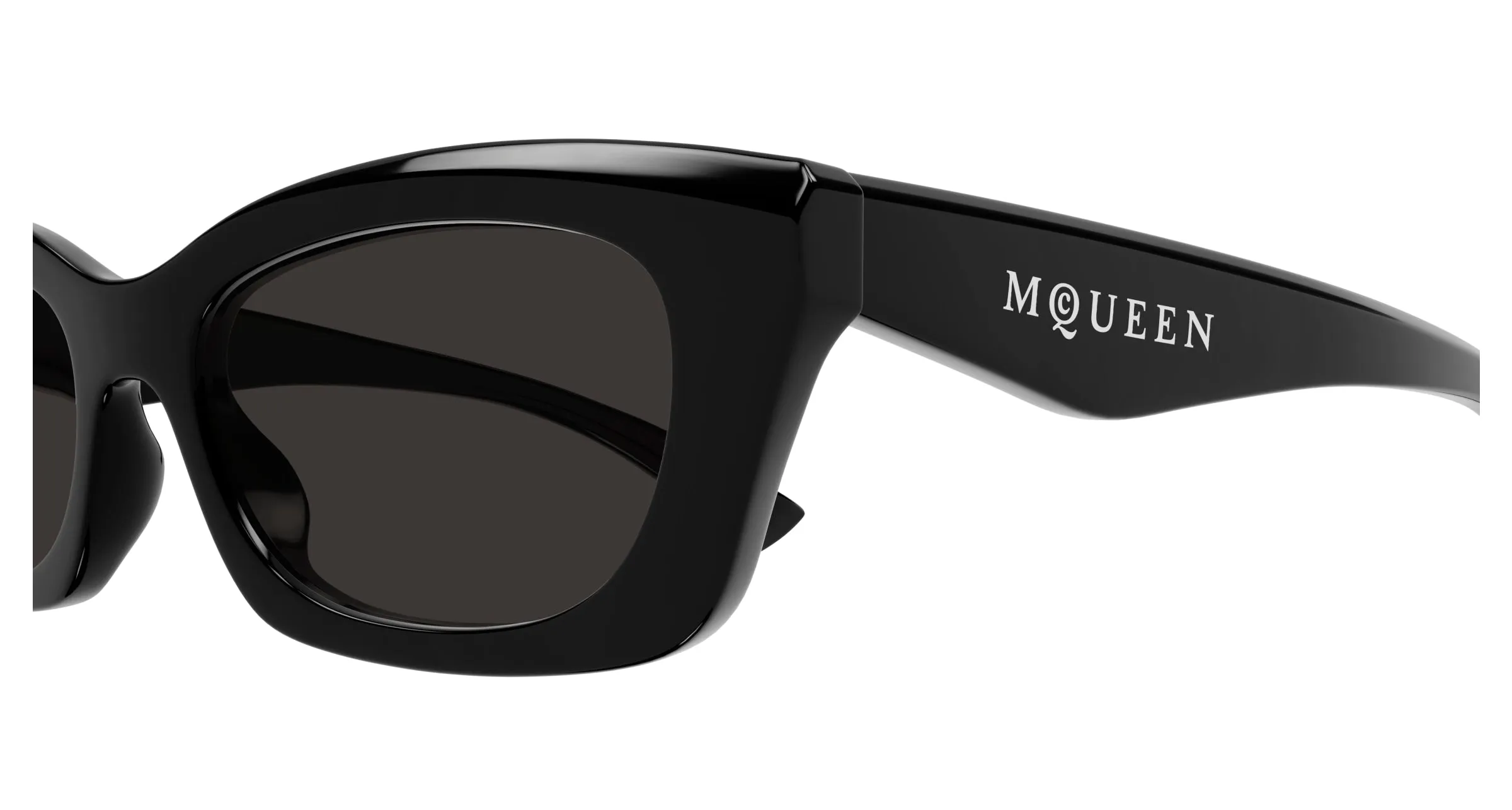 Alexander McQueen AM0474S 001 Occhiali da sole Acetato Nero Grigio Squadrata - immagine 3