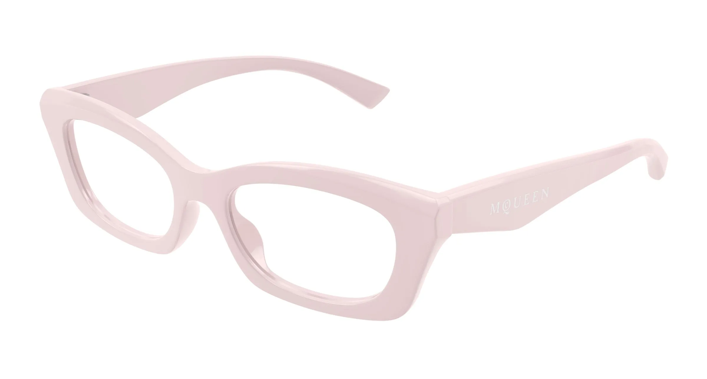 Alexander McQueen AM0474O 005 Montature da vista Acetato Rosa Trasparente Squadrata - immagine 1