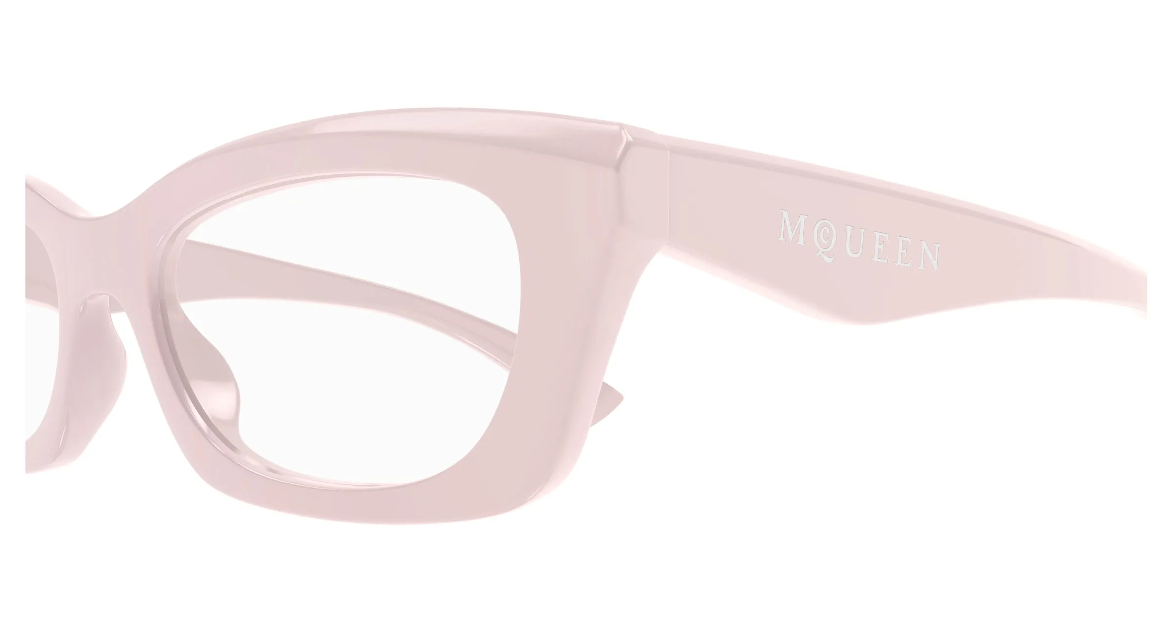 Alexander McQueen AM0474O 005 Montature da vista Acetato Rosa Trasparente Squadrata - immagine 3