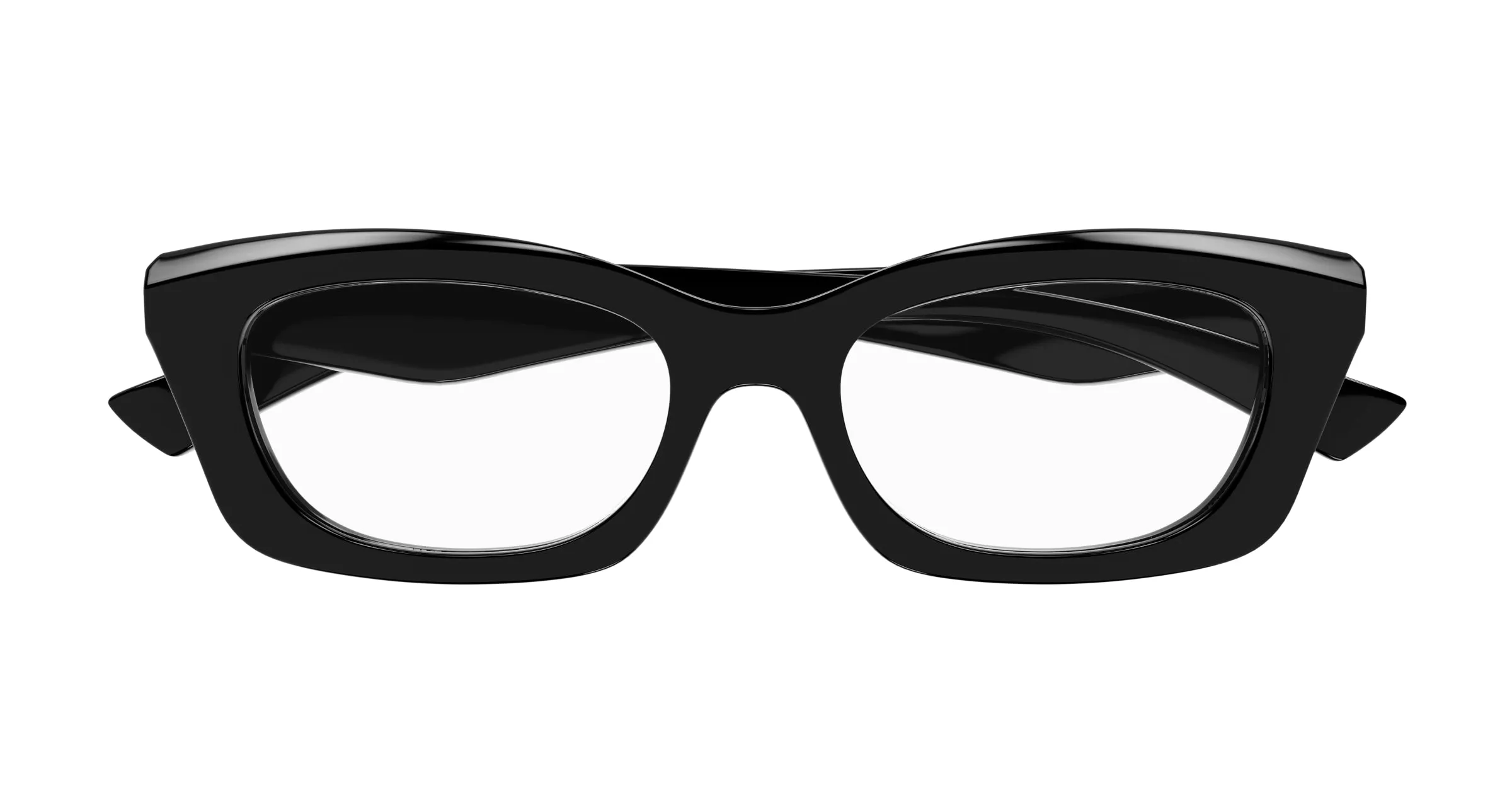 Alexander McQueen AM0474O 001 Montature da vista Acetato Nero Trasparente Squadrata - immagine 2