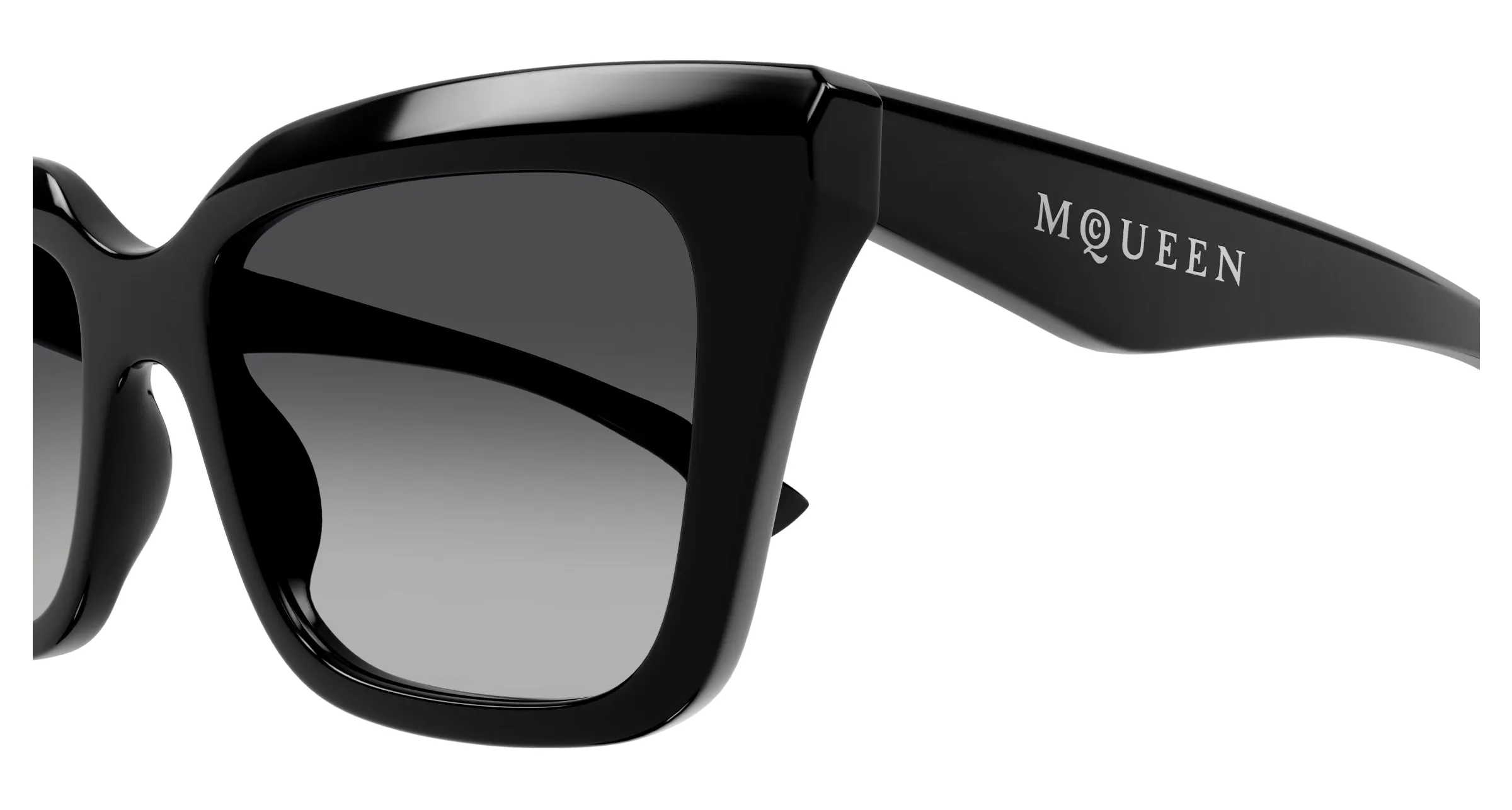 Alexander McQueen AM0473S 001 Occhiali da sole Acetato Nero Grigio Squadrata - immagine 3