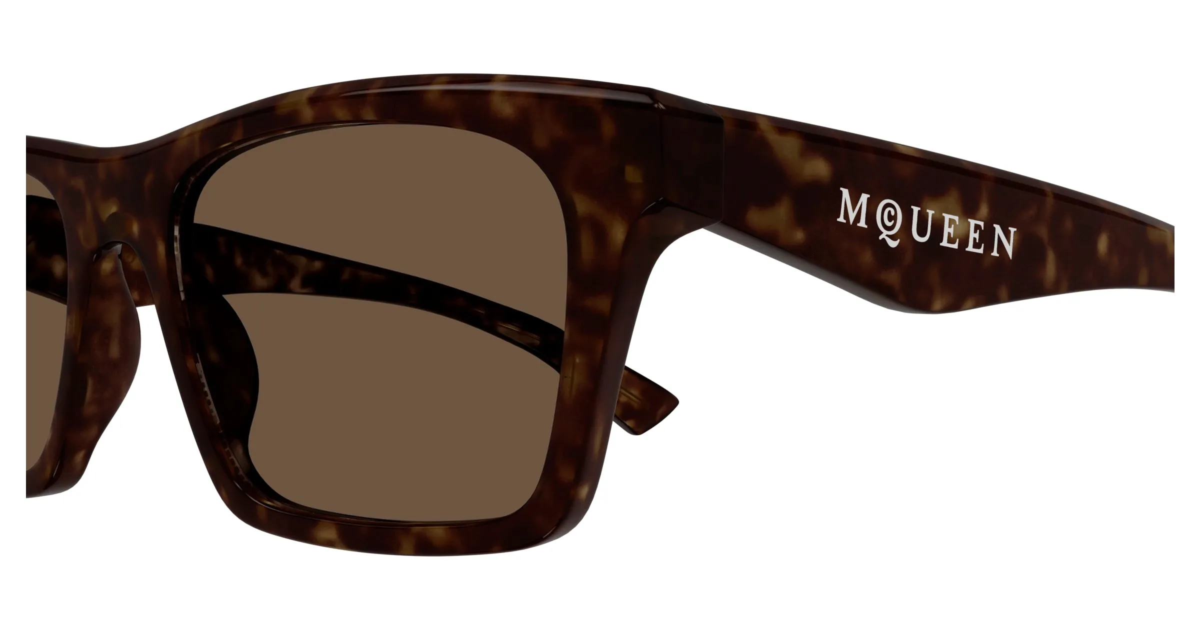 Alexander McQueen AM0472S 002 Occhiali da sole Acetato Havana Marrone Squadrata - immagine 3