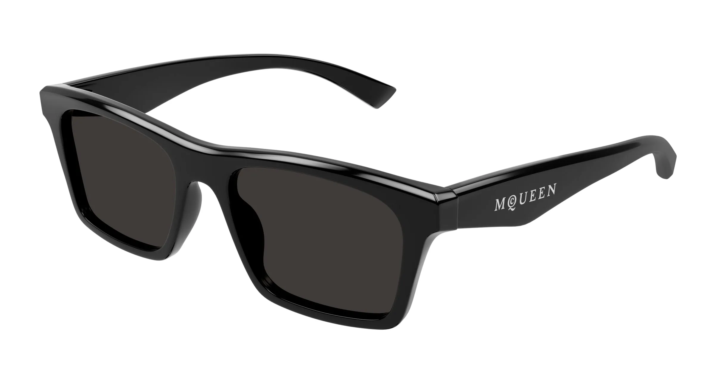 Alexander McQueen AM0472S 001 Occhiali da sole Acetato Nero Grigio Squadrata - immagine 1