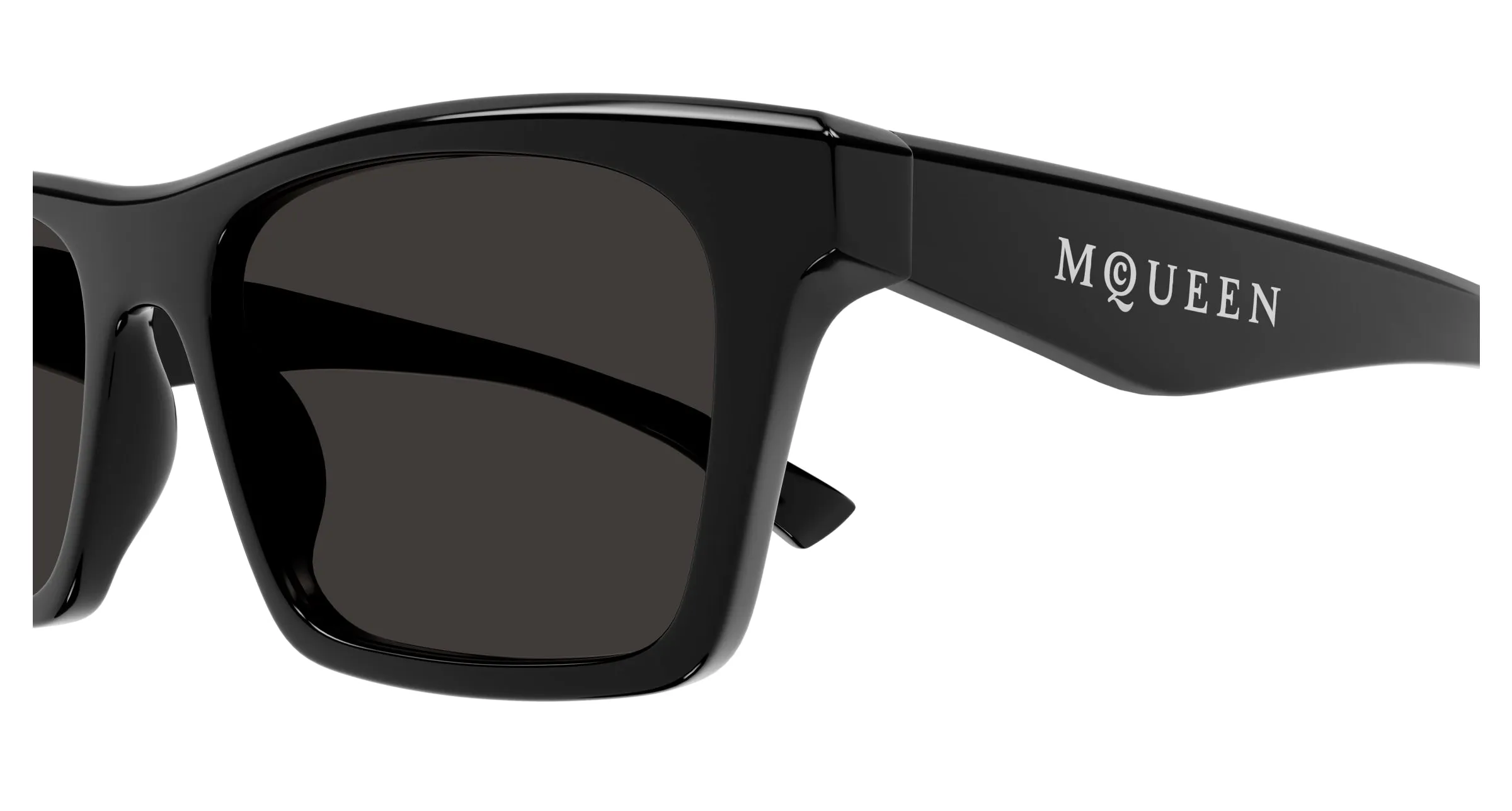 Alexander McQueen AM0472S 001 Occhiali da sole Acetato Nero Grigio Squadrata - immagine 3