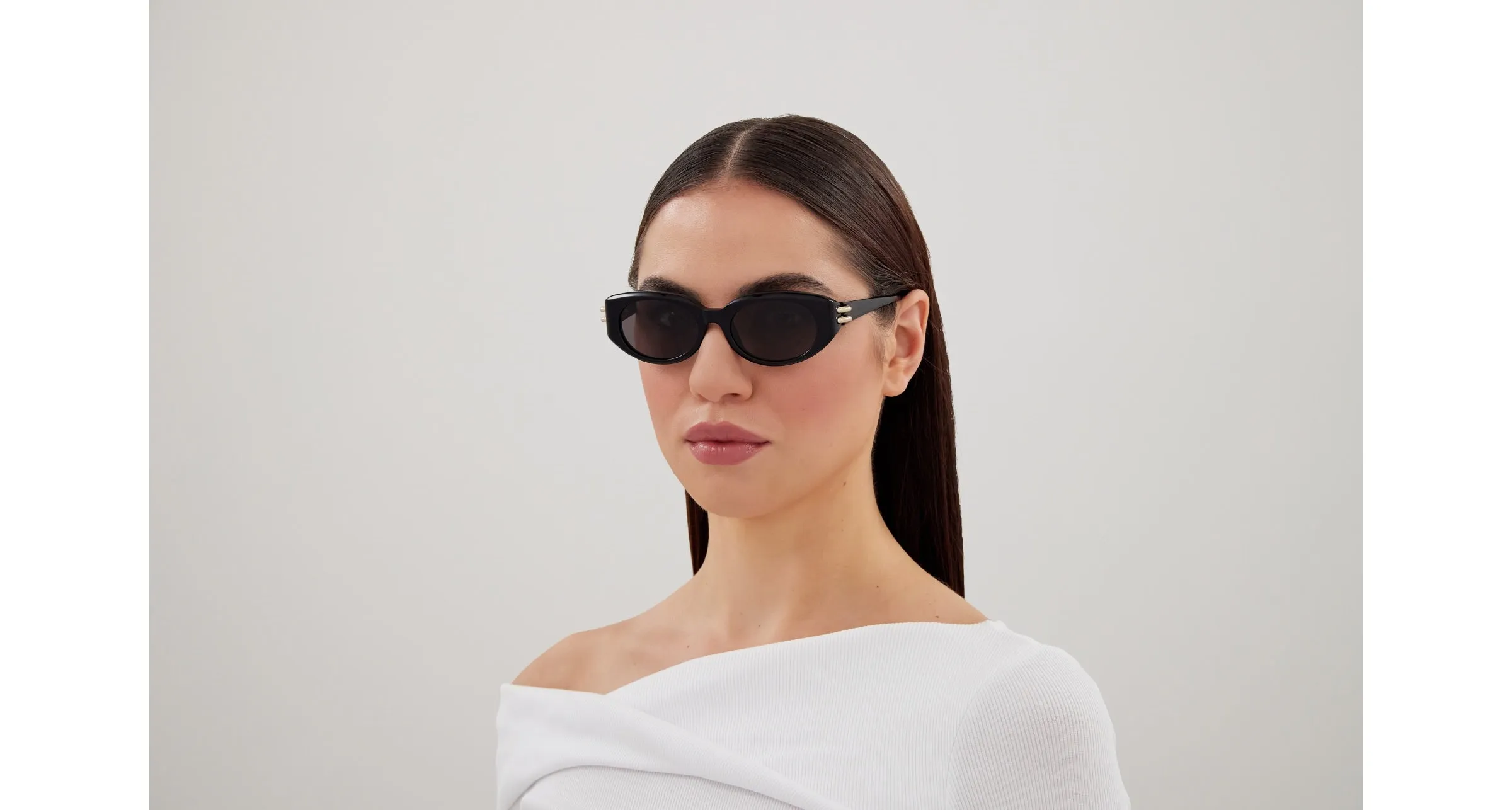 Alexander McQueen AM0469S 001 Occhiali da sole Acetato Nero Grigio Rotonda - immagine 4