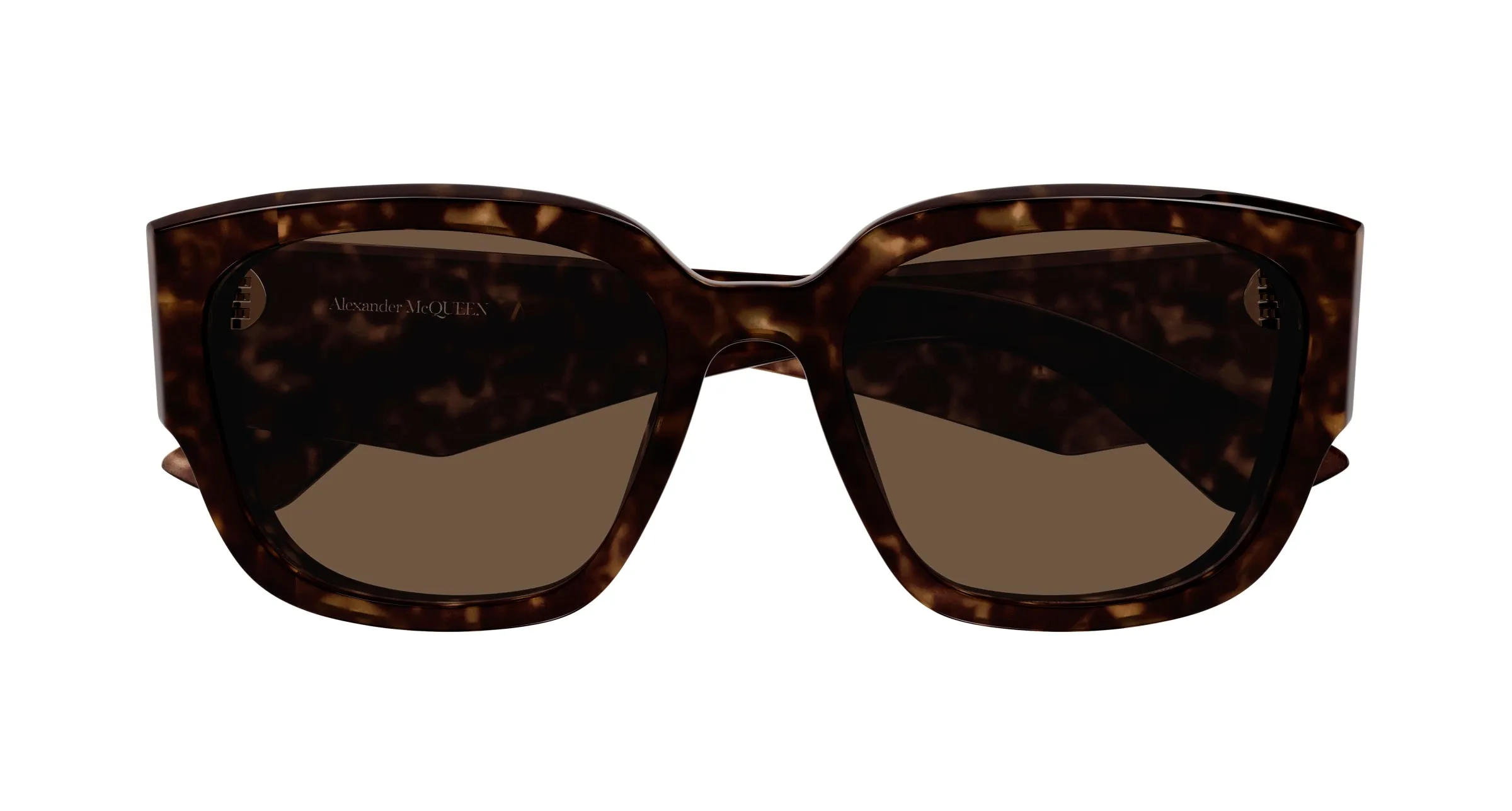Alexander McQueen Donna AM0468S 002 Occhiali da sole Acetato Havana Marrone Squadrata - immagine 2