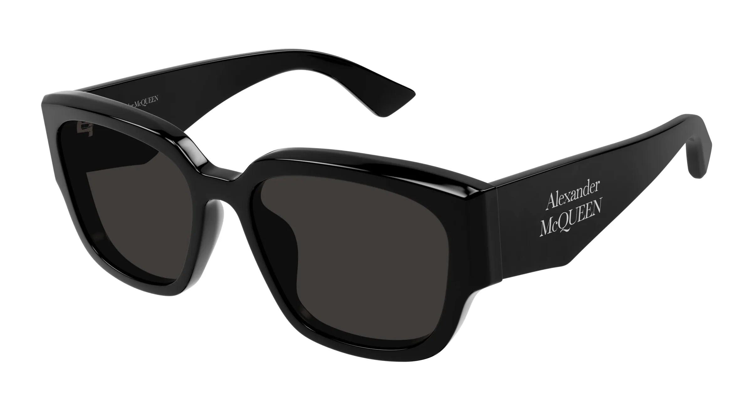 Alexander McQueen Donna AM0468S 001 Occhiali da sole Acetato Nero Grigio Squadrata - immagine 1