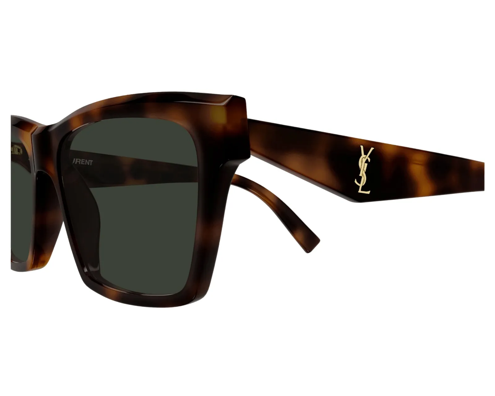 SAINT LAURENT Unisex SL M104 003 Occhiali da sole Havana Verde Squadrata - immagine 3
