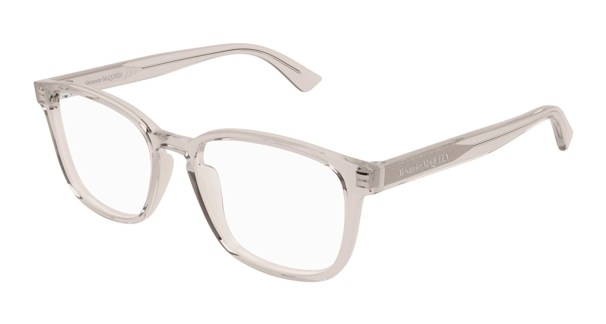 Alexander McQueen AM0462O 004 Montature da vista Acetato Rosa Trasparente Squadrata - immagine 1