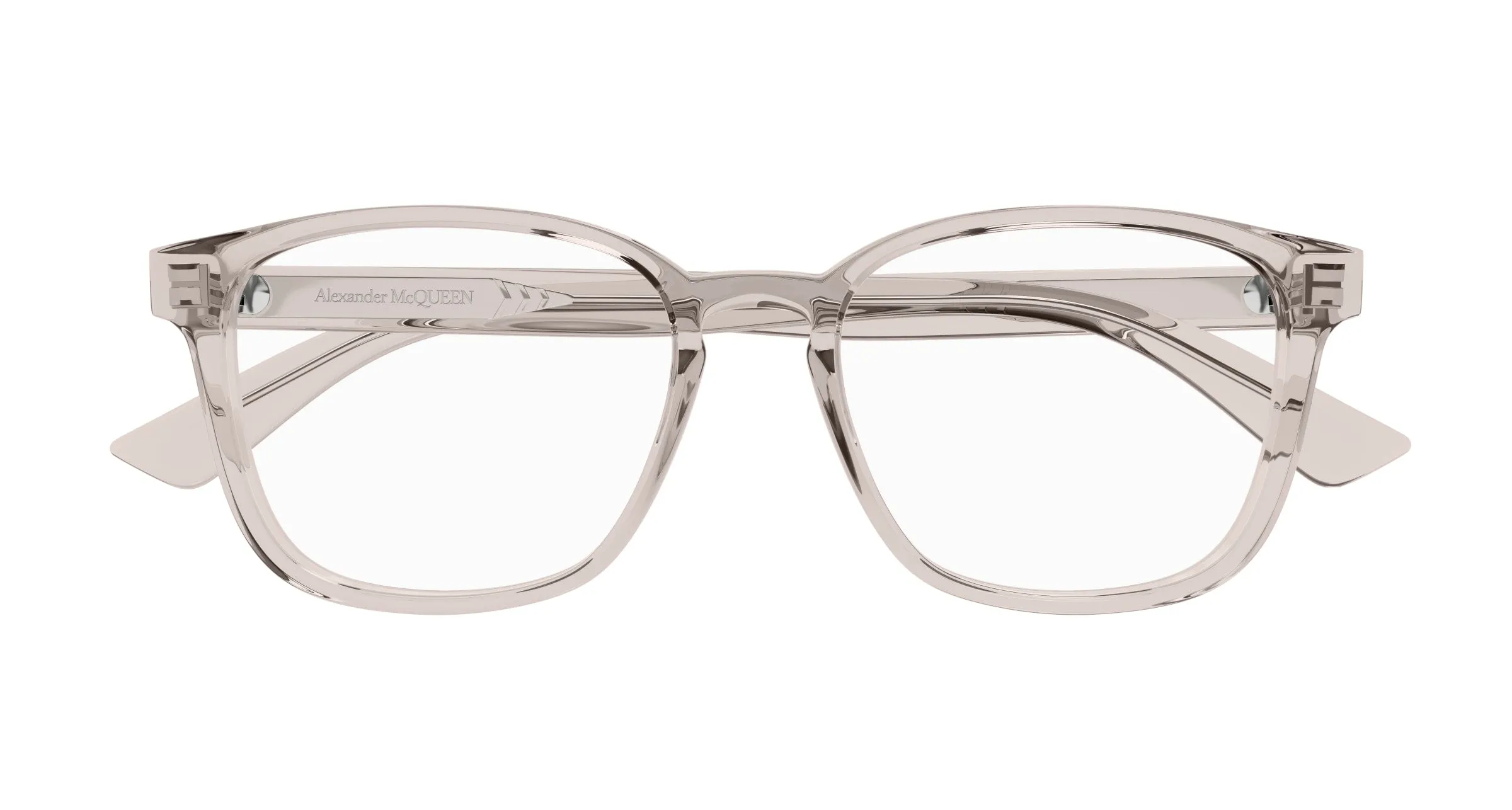 Alexander McQueen AM0462O 004 Montature da vista Acetato Rosa Trasparente Squadrata - immagine 2