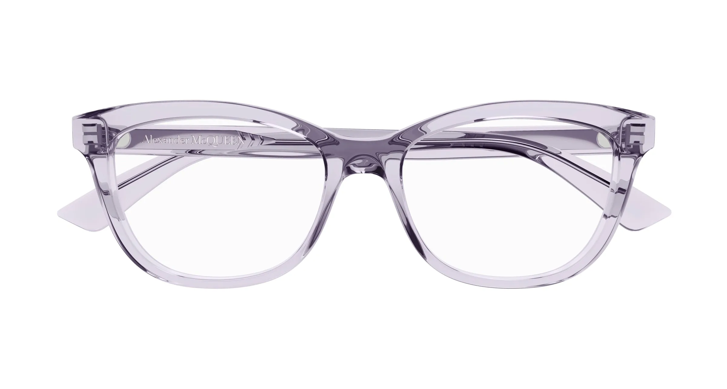 Alexander McQueen AM0461O 005 Montature da vista Acetato Viola Trasparente Cat Eye - immagine 2