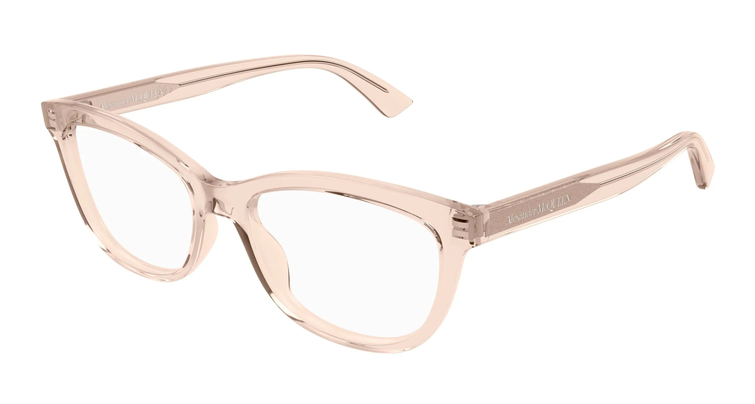 Alexander McQueen AM0461O 003 Montature da vista Acetato Rosa Trasparente Cat Eye - immagine 1
