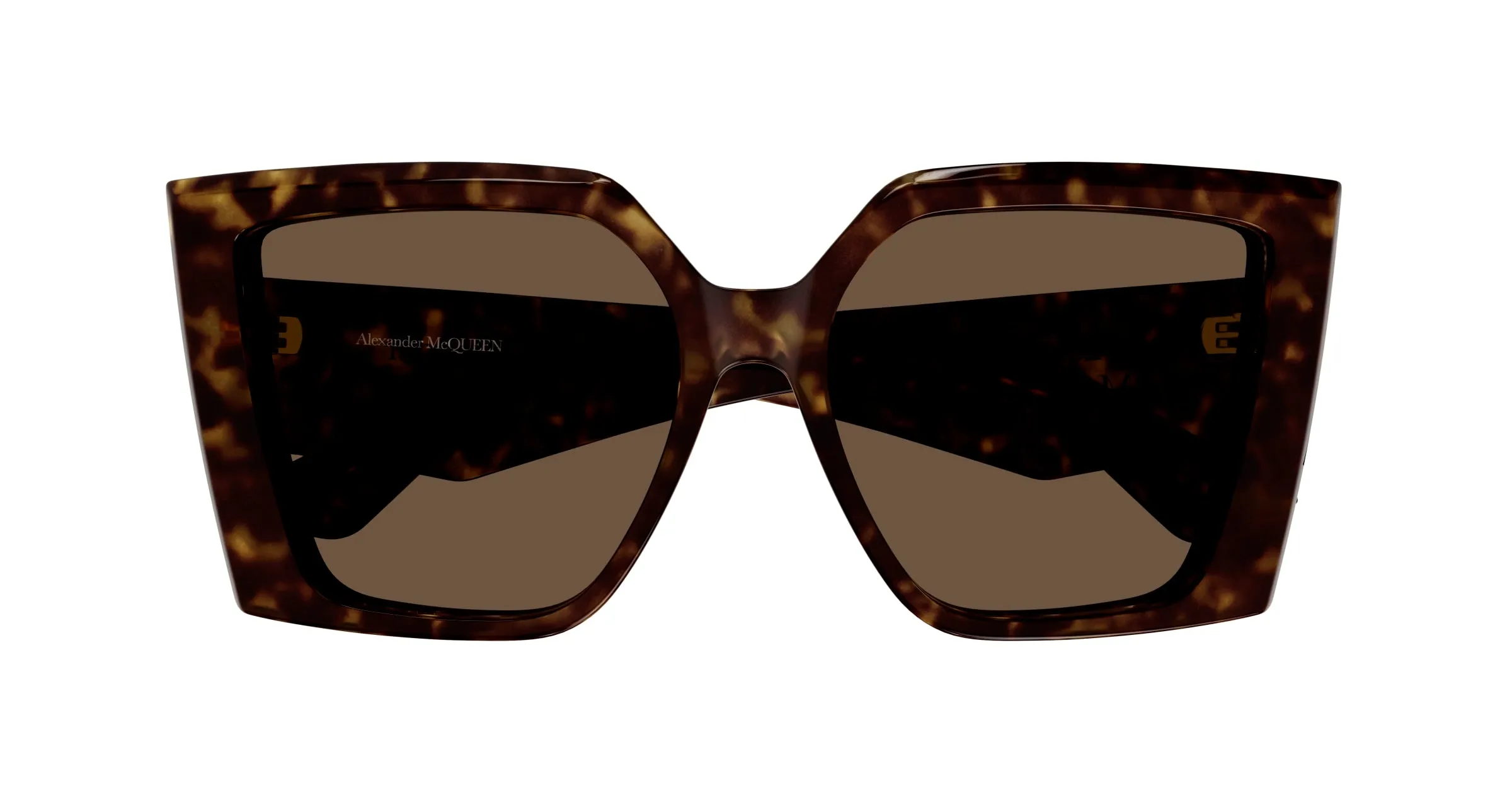 Alexander McQueen AM0467S 002 Occhiali da sole Acetato Havana Marrone Squadrata - immagine 2