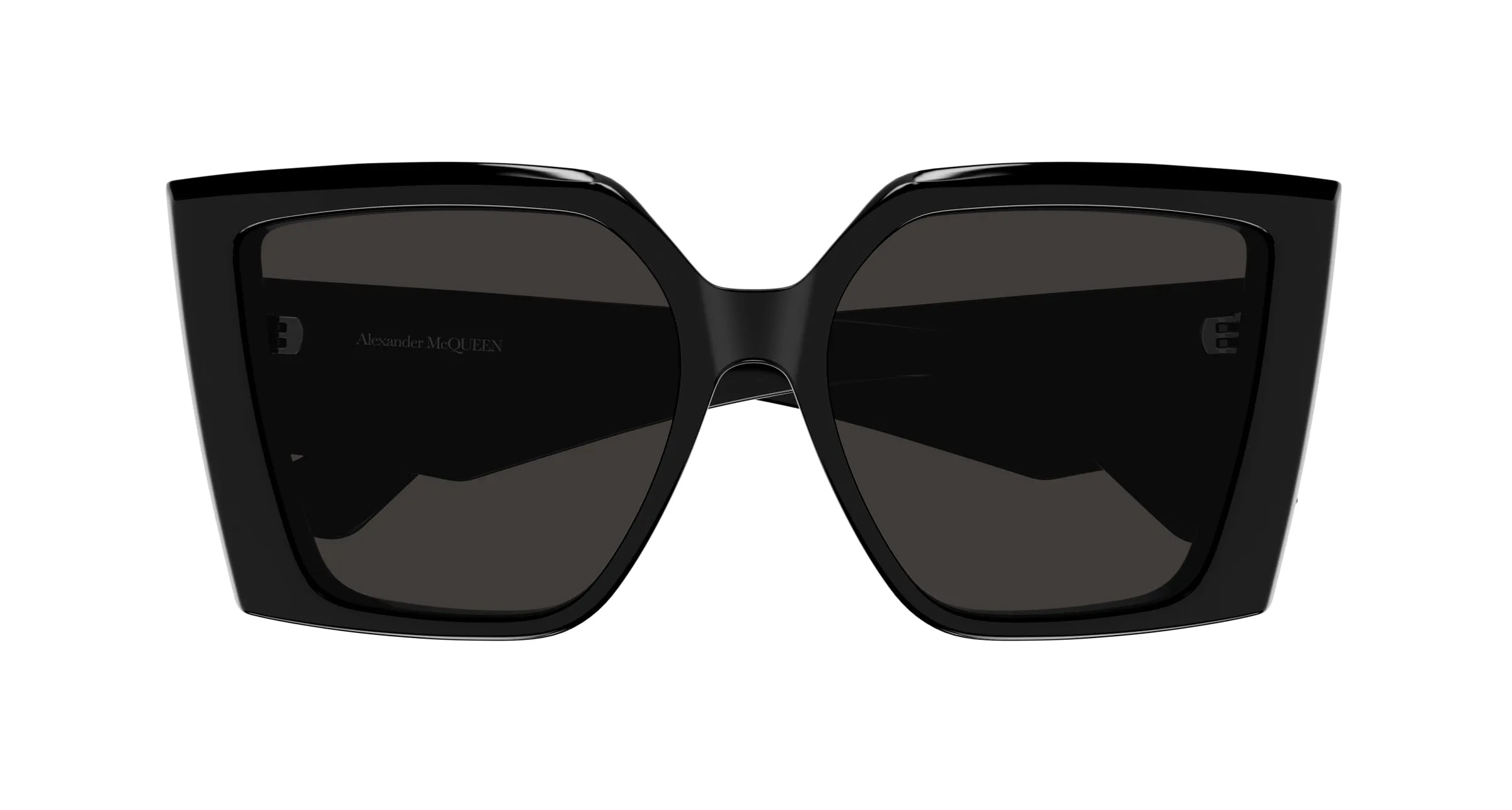 Alexander McQueen AM0467S 001 Occhiali da sole Acetato Nero Grigio Squadrata - immagine 2