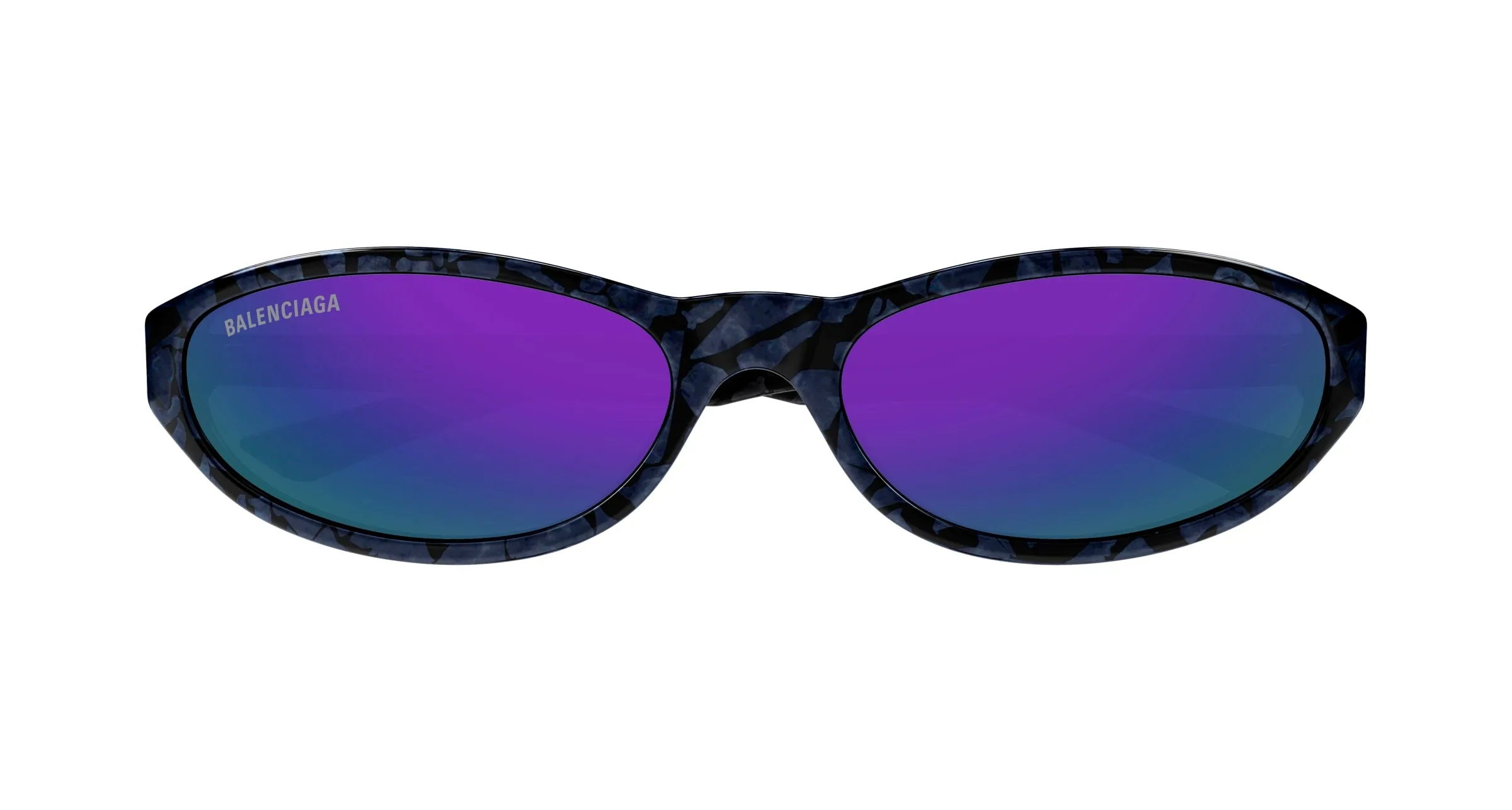 Balenciaga BB0007S 011 Occhiali da sole Acetato Viola Viola Rotonda - immagine 2