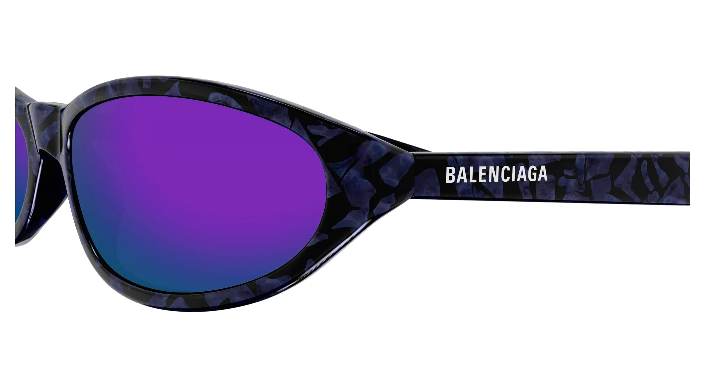 Balenciaga BB0007S 011 Occhiali da sole Acetato Viola Viola Rotonda - immagine 3