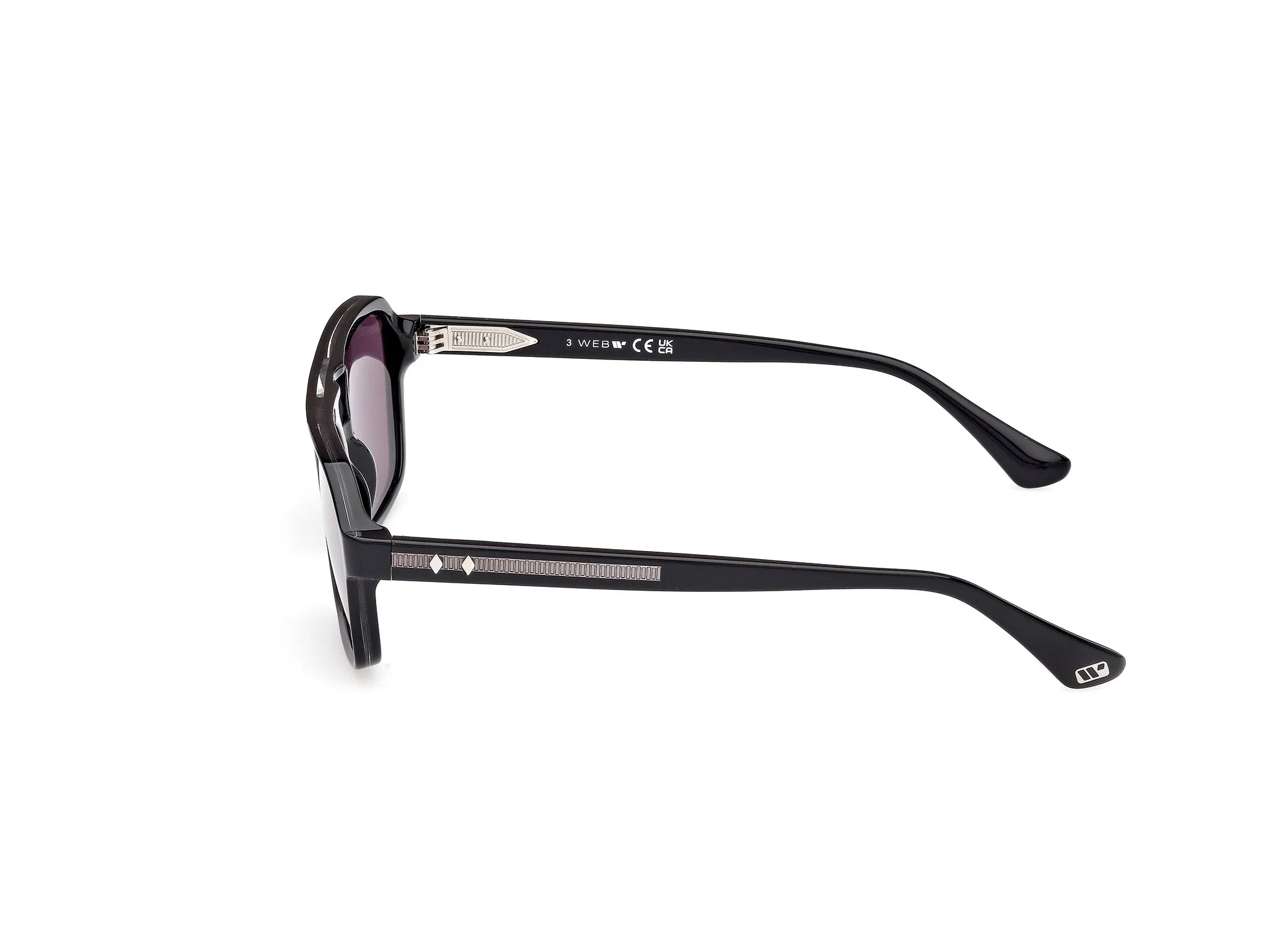 Web WE0376 05A Occhiali da sole Acetato Nero Fumo Squadrata Normale - immagine 3