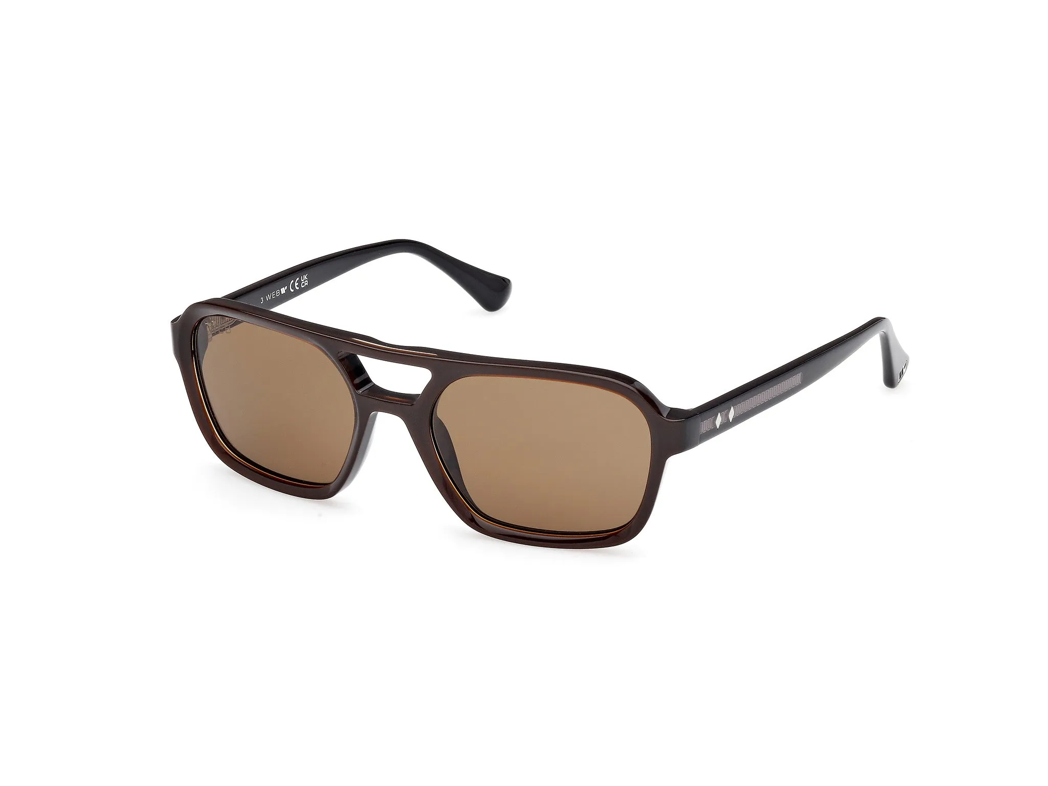 Web WE0376 50E Occhiali da sole Acetato Marrone Marrone Squadrata Normale - immagine 1
