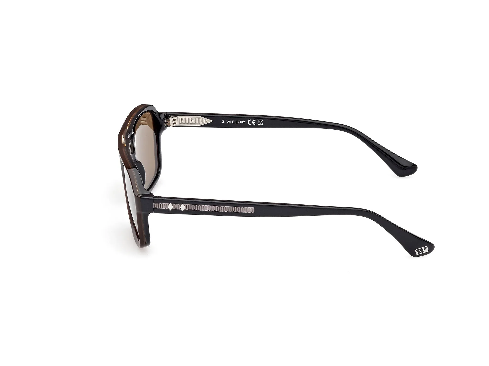 Web WE0376 50E Occhiali da sole Acetato Marrone Marrone Squadrata Normale - immagine 3