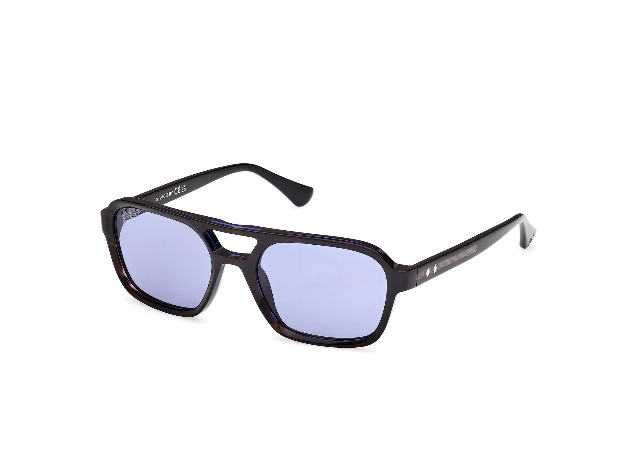 Web WE0376 56V Occhiali da sole Acetato Havana Blu Squadrata Normale - immagine 1