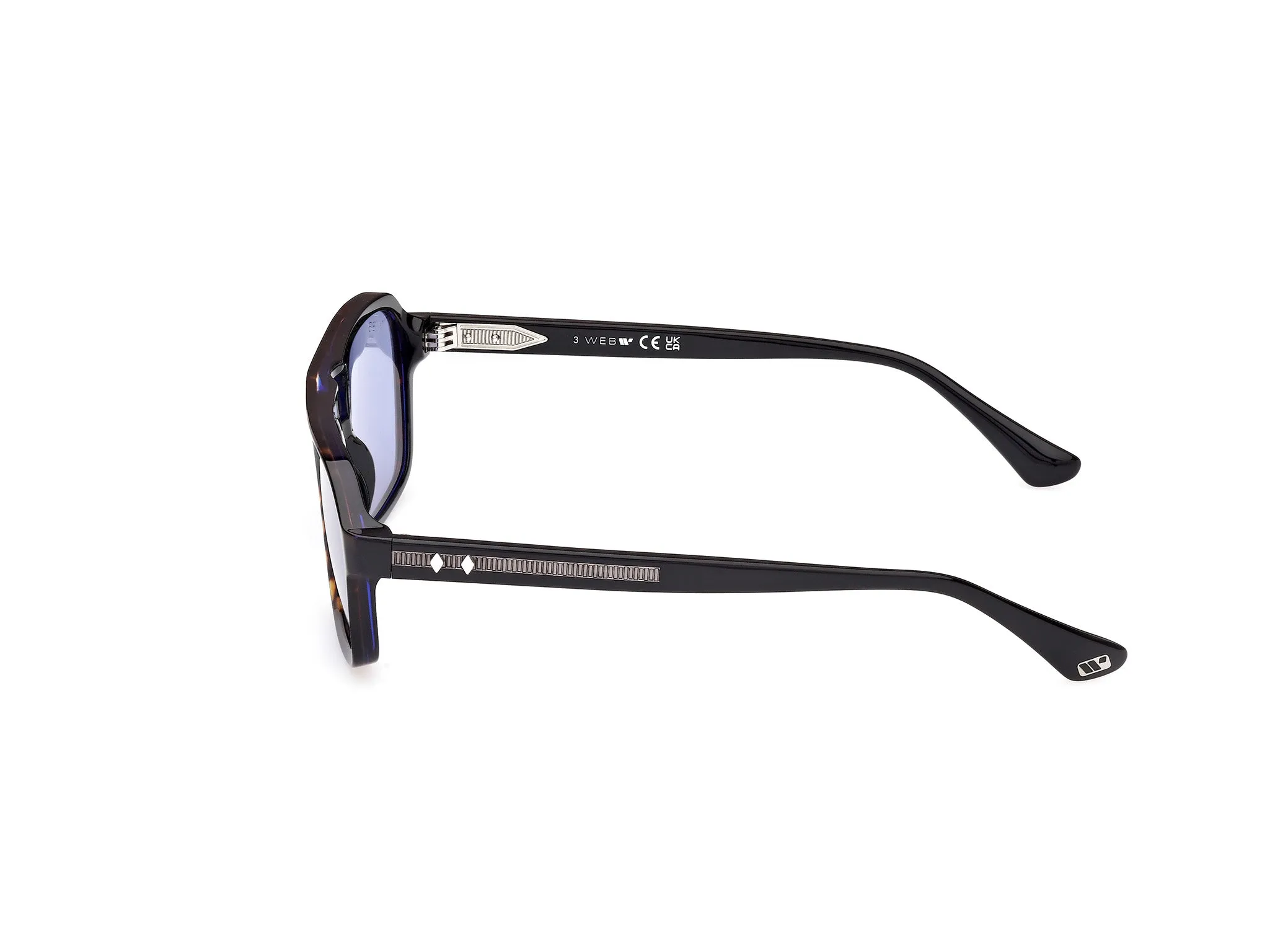 Web WE0376 56V Occhiali da sole Acetato Havana Blu Squadrata Normale - immagine 3