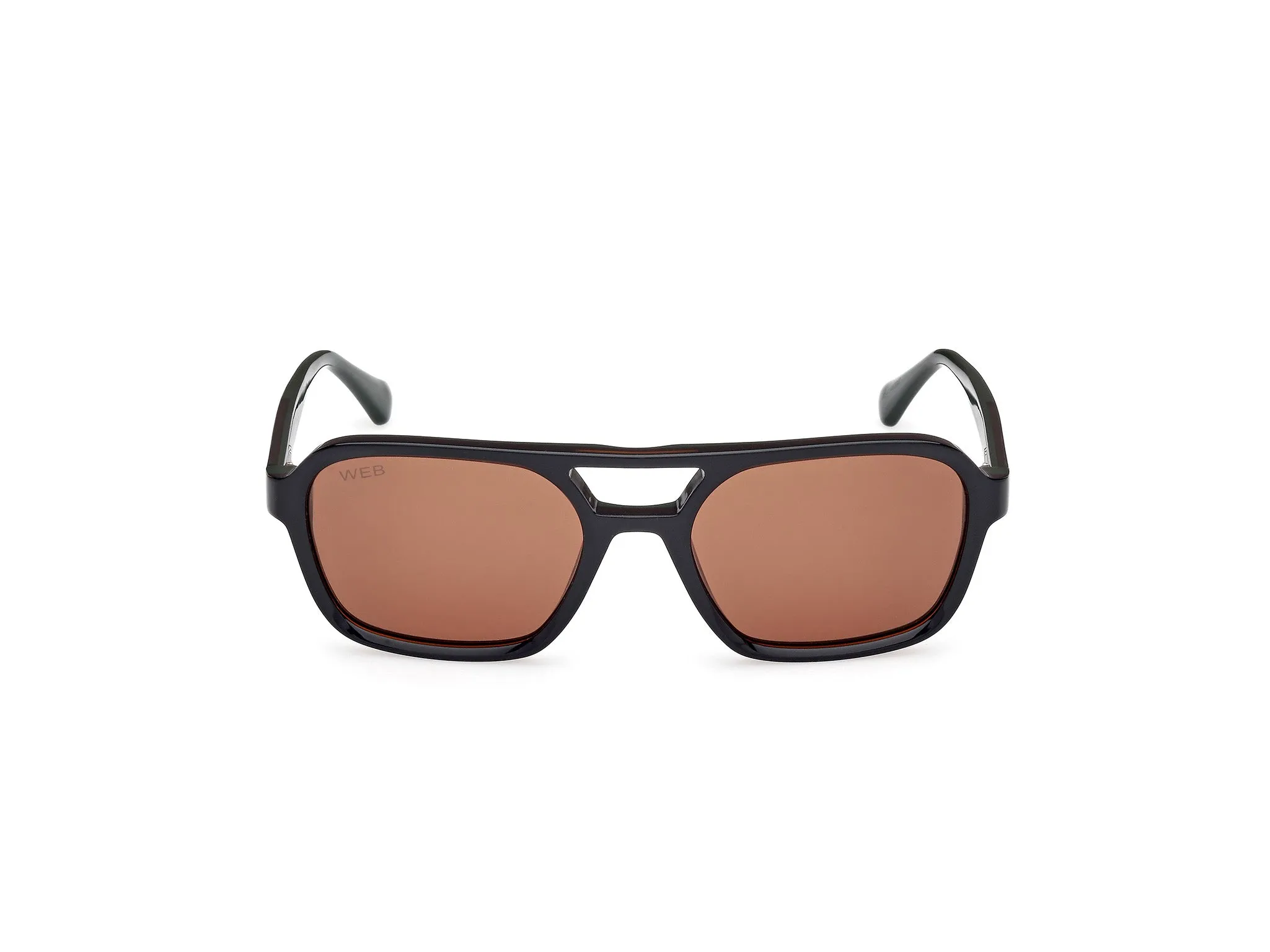 Web WE0376 98E Occhiali da sole Acetato Verde Marrone Squadrata Normale - immagine 2