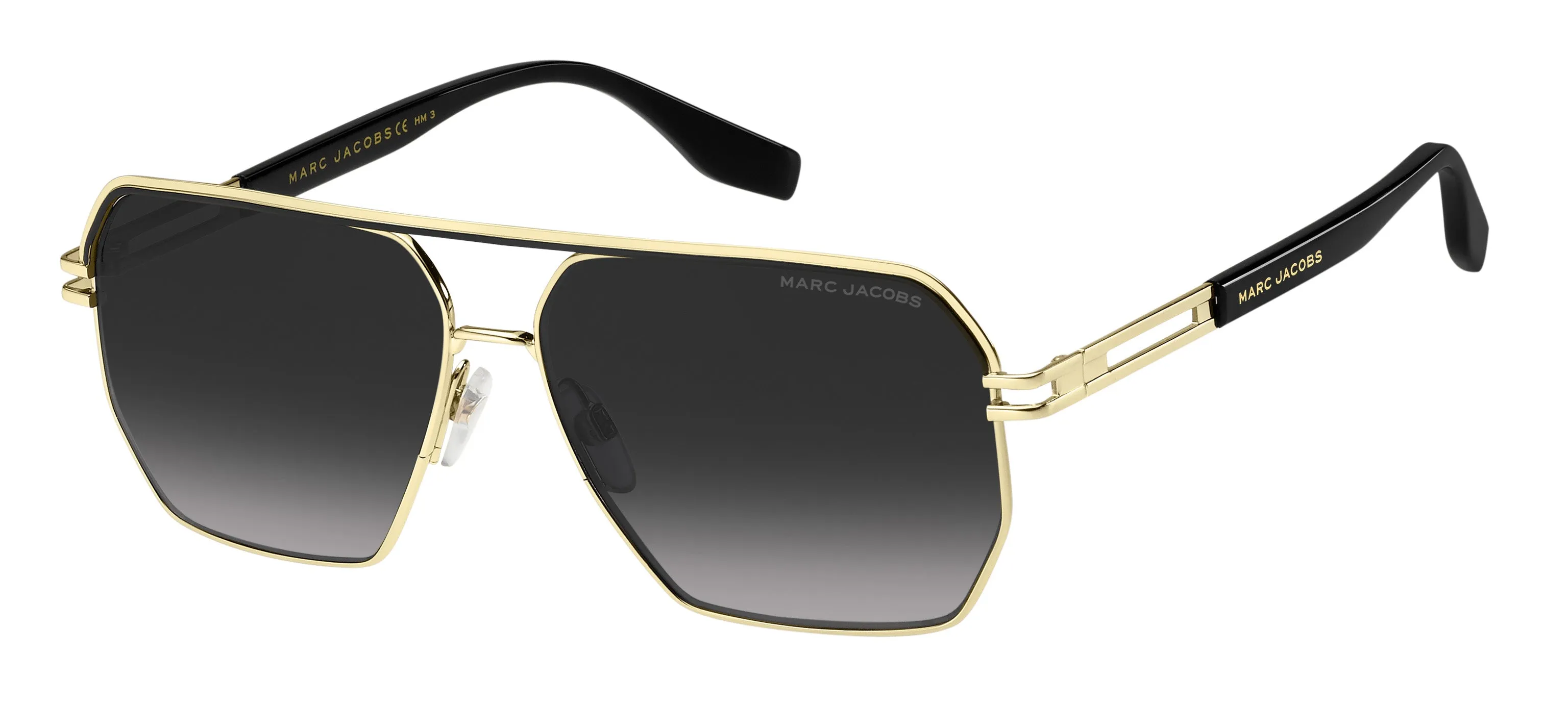 Marc Jacobs MARC 584/S RHL/9O Occhiali da sole Metallo Nero/Oro Grigio Squadrata Normale Sfumato - immagine 1