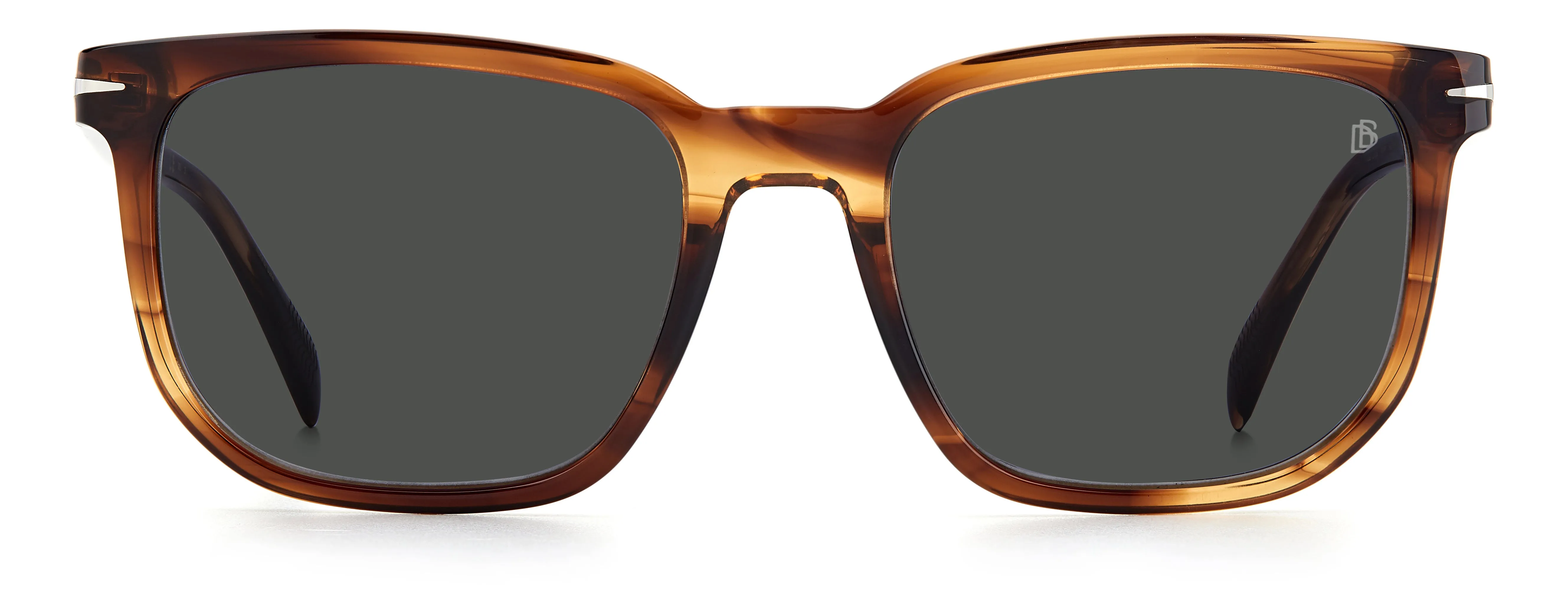 DAVID BECKHAM DB 1076/S KVI/IR Occhiali da sole Acetato Marrone strisciato Grigio Squadrata - immagine 2