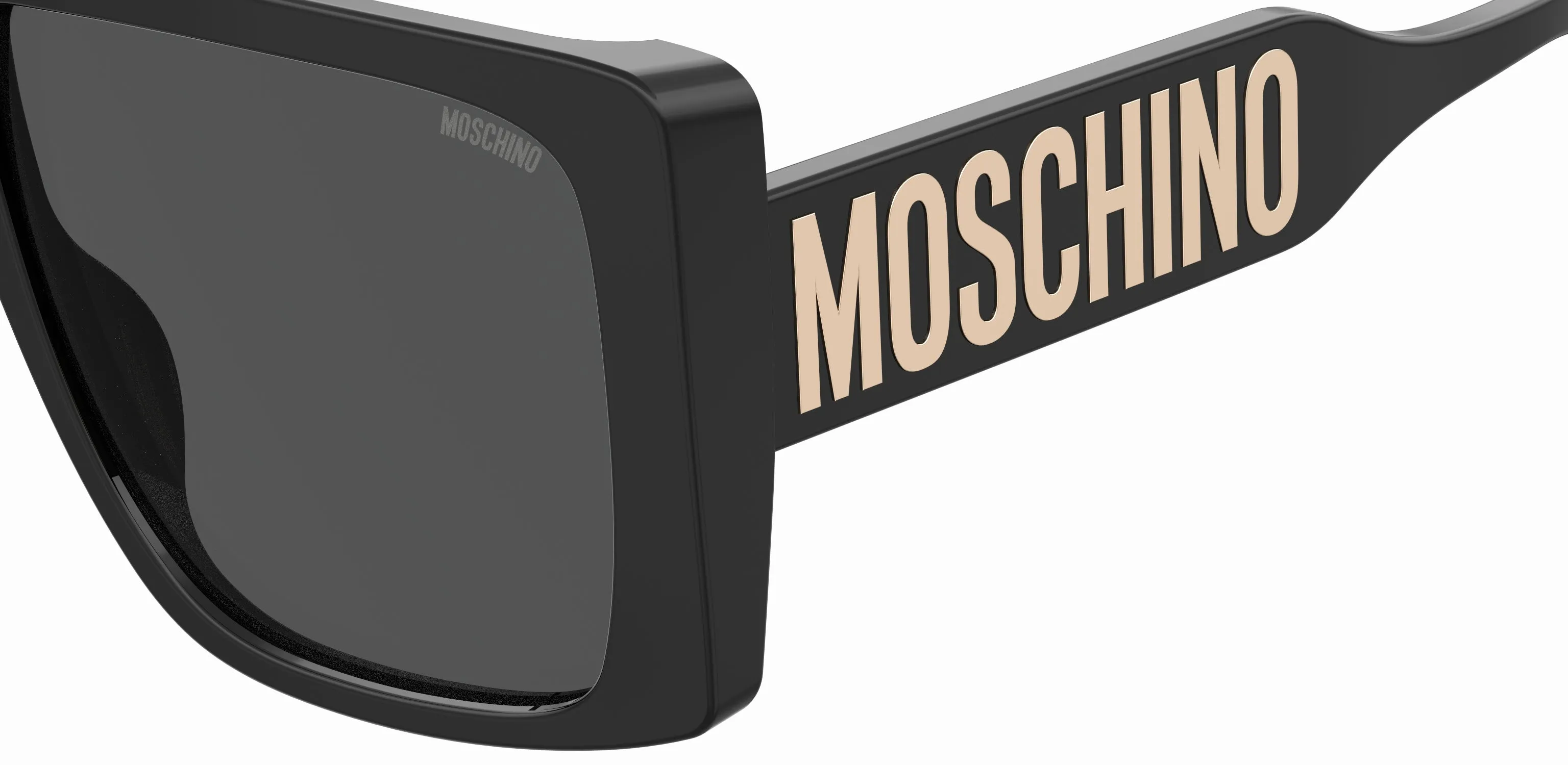Moschino MOS119/S 807/IR Occhiali da sole Acetato Nero Grigio Squadrata - immagine 3