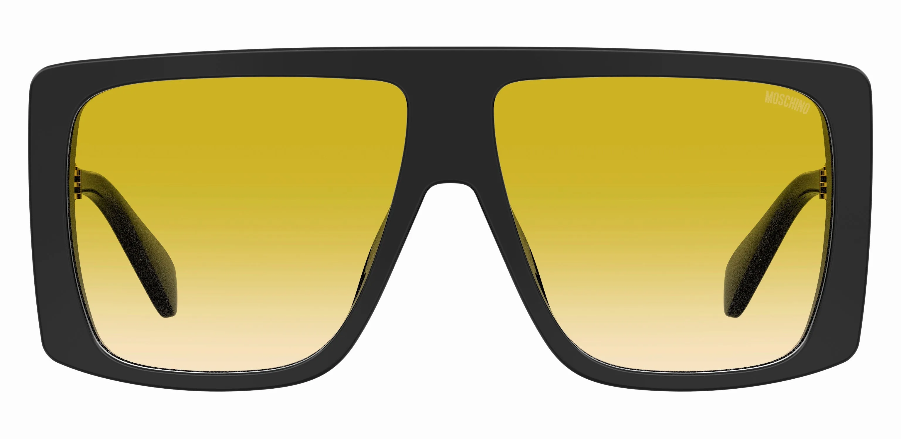 Moschino MOS119/S 807/06 Occhiali da sole Acetato Nero Giallo Squadrata Sfumato - immagine 2