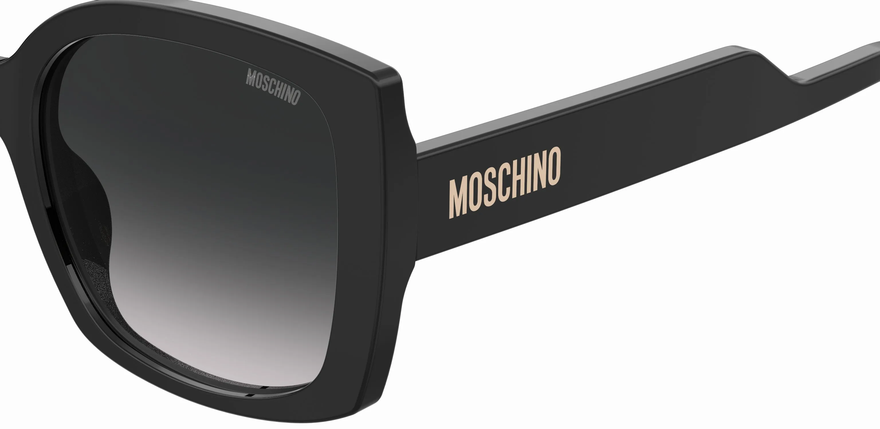 Moschino MOS124/S 807/9O Occhiali da sole Acetato Nero Grigio Squadrata Sfumato - immagine 3