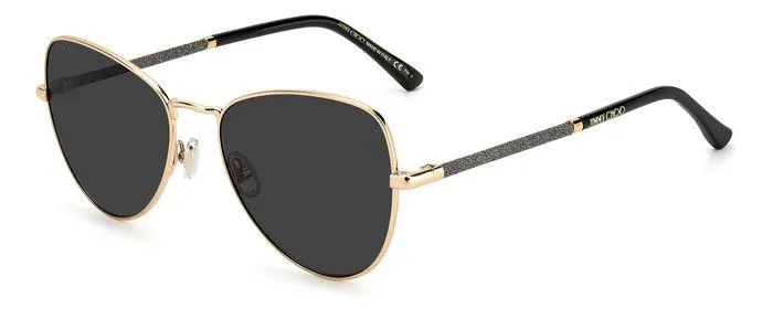Jimmy Choo CAROL/S 2M2/IR Occhiali da sole Metallo Nero/Oro Grigio Pilot Normale - immagine 1