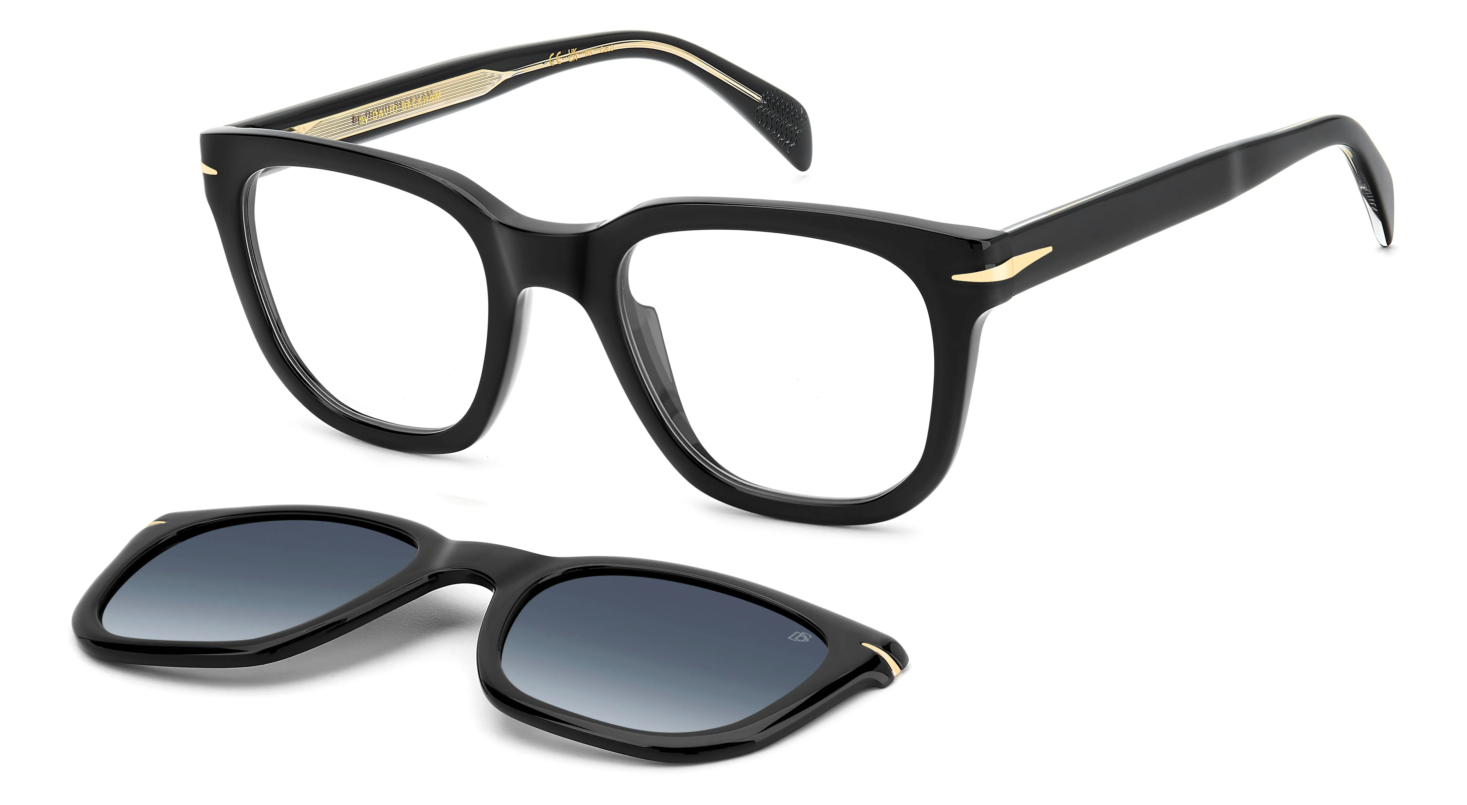 DAVID BECKHAM DB 7043/CS 2M2/Z7 Occhiali da sole Acetato Nero Multicolore Squadrata Sfumato - immagine 1