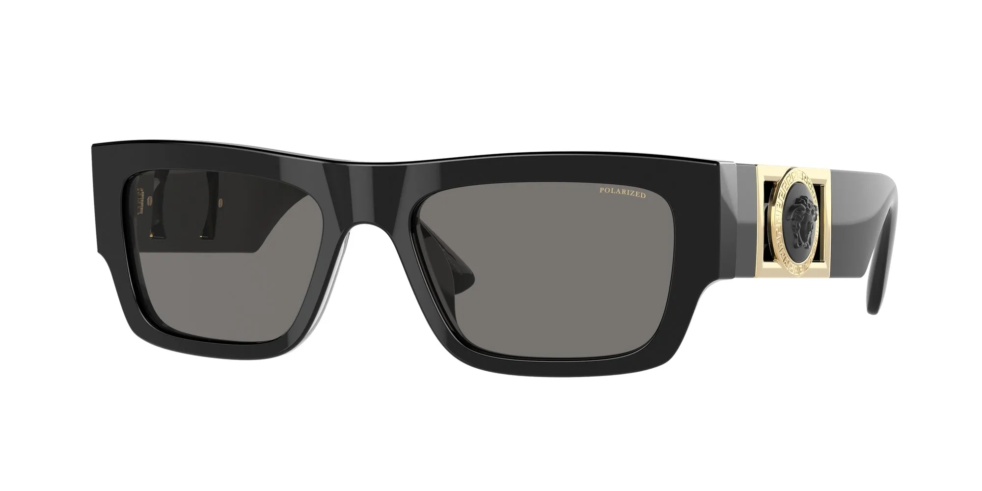 Versace VE4416U GB1/81 Occhiali da sole Acetato Nero Grigio Squadrata Polarizzata - immagine 1