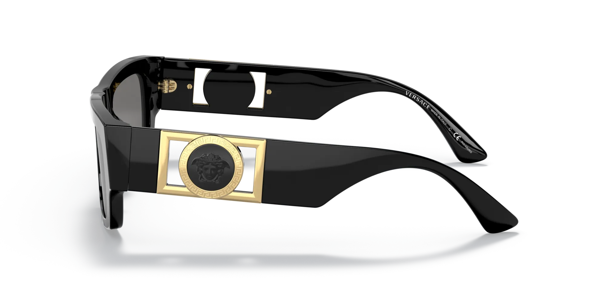 Versace VE4416U GB1/81 Occhiali da sole Acetato Nero Grigio Squadrata Polarizzata - immagine 4
