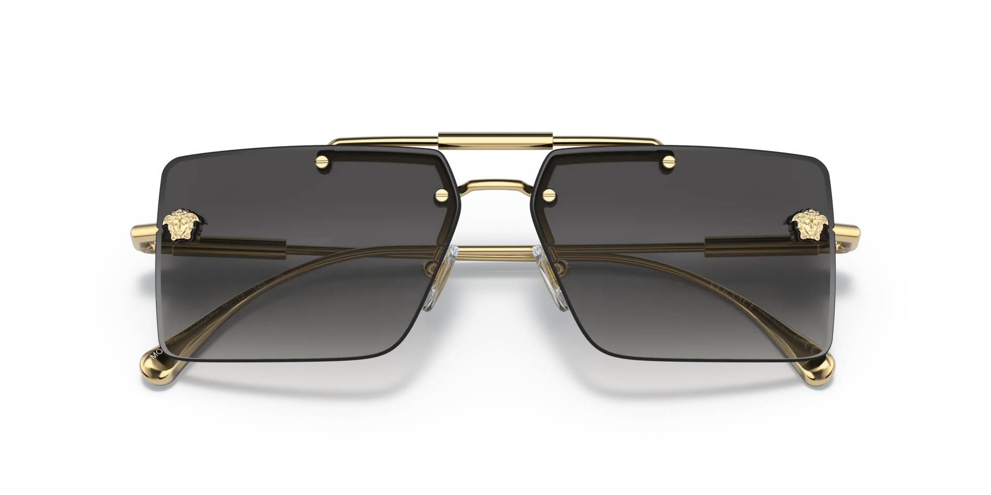 Versace VE2245 10028G Occhiali da sole Metallo Oro Grigio Squadrata Normale Sfumato - immagine 2