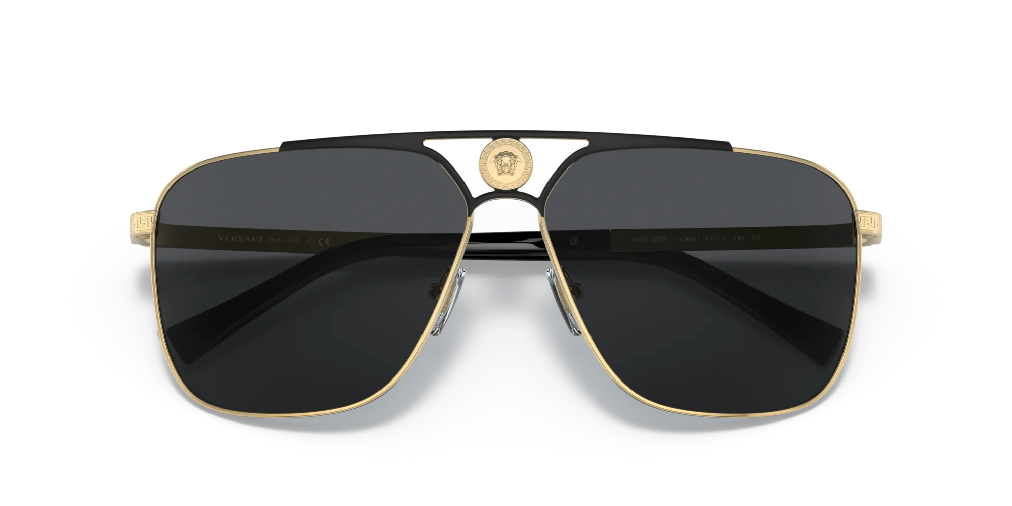 Versace VE2238 143687 Occhiali da sole Metallo Oro Grigio Squadrata Normale - immagine 2