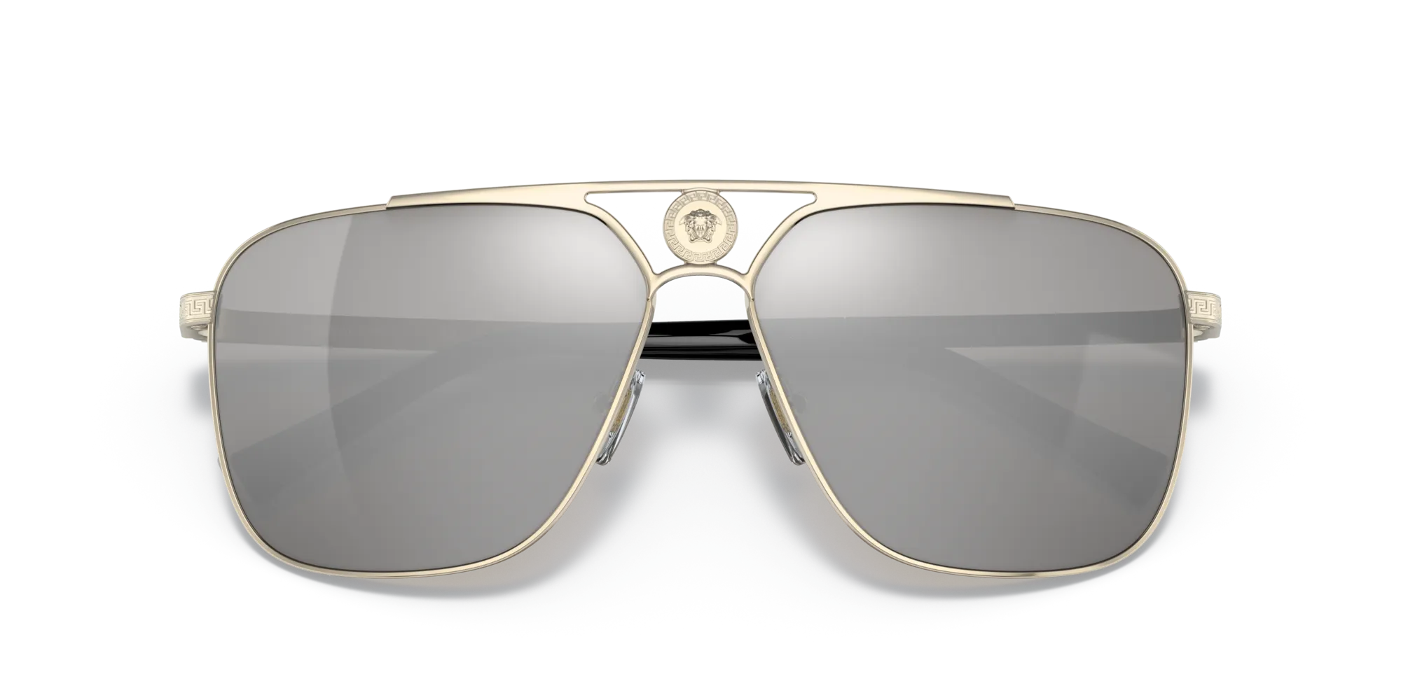 Versace VE2238 12526G Occhiali da sole Metallo Oro Grigio Squadrata Specchiate - immagine 2