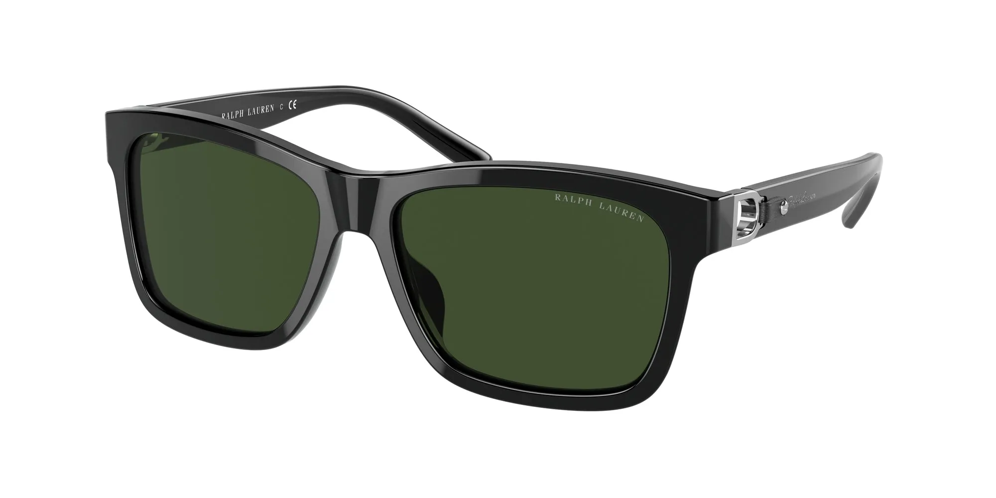 Ralph Lauren RL8203QU 500171 Occhiali da sole Acetato Nero Verde Squadrata Normale - immagine 1