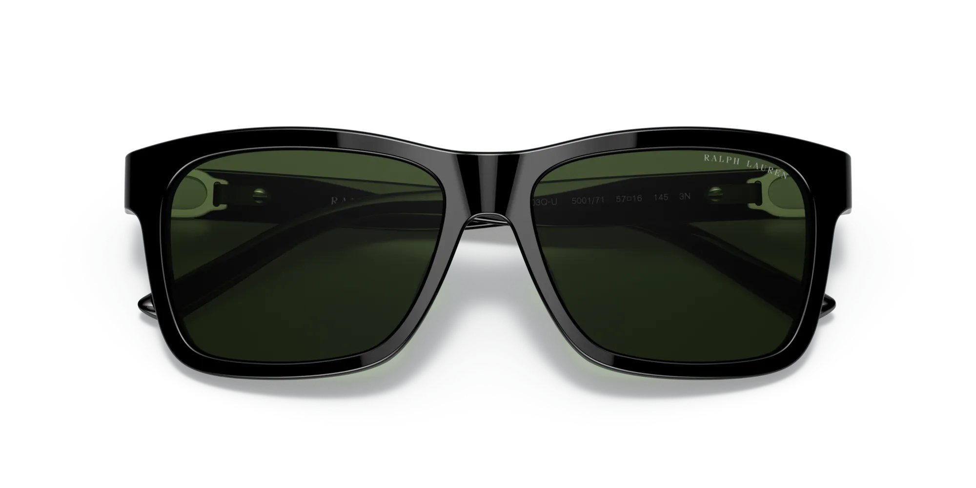 Ralph Lauren RL8203QU 500171 Occhiali da sole Acetato Nero Verde Squadrata Normale - immagine 2
