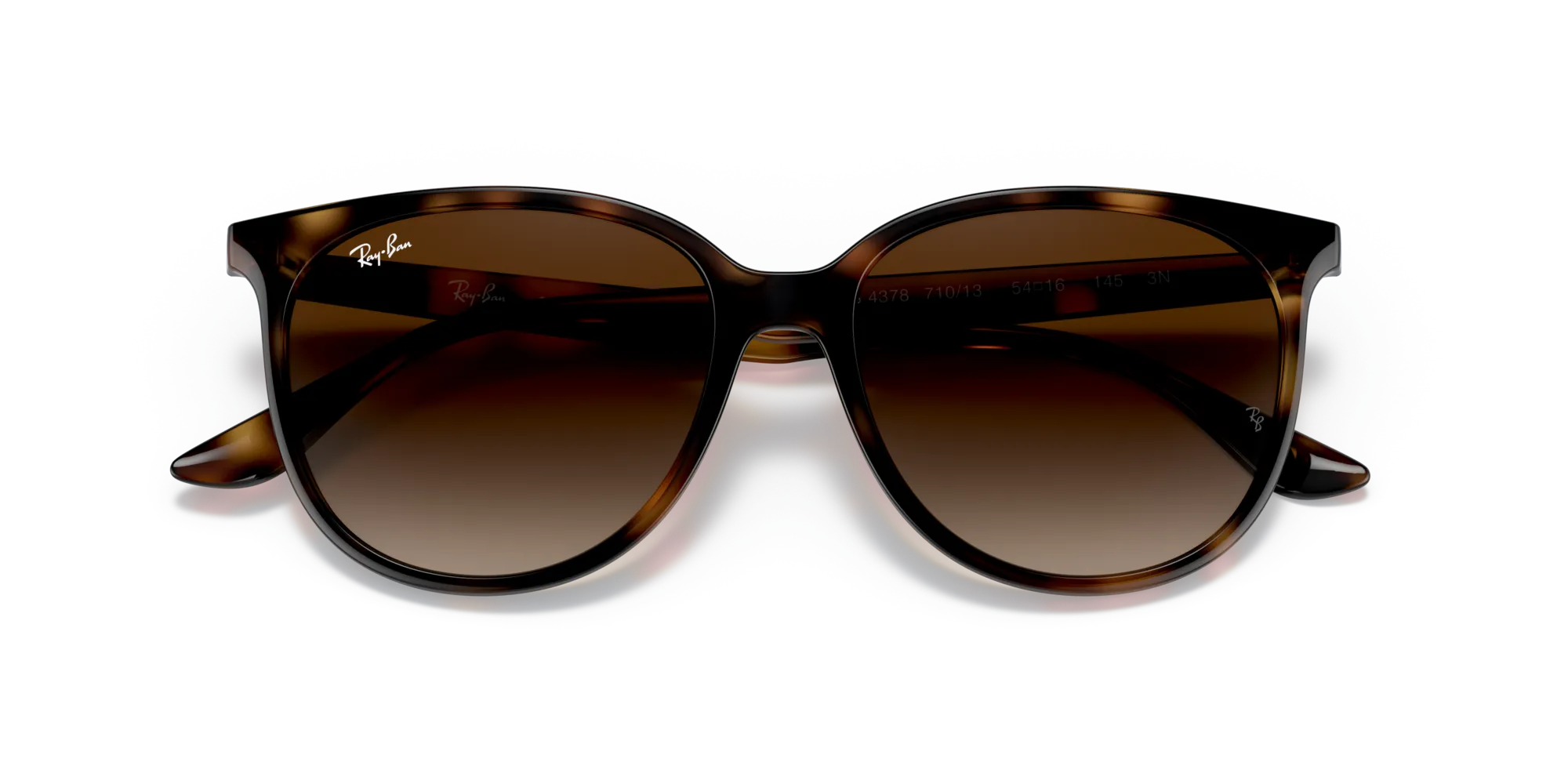 Ray - Ban RB4378 710/13 Occhiali da sole Iniettato Tartaruga Marrone Squadrata Normale Sfumato - immagine 2