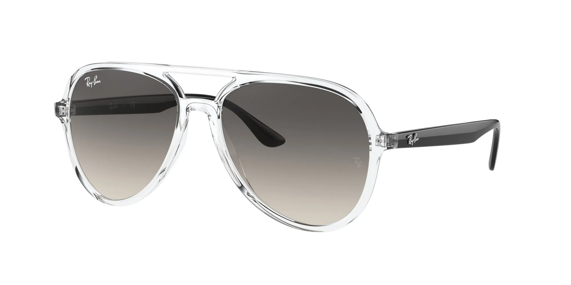 Ray - Ban RB4376 647711 Occhiali da sole Iniettato Trasparente Grigio Pilot Normale Sfumato - immagine 1