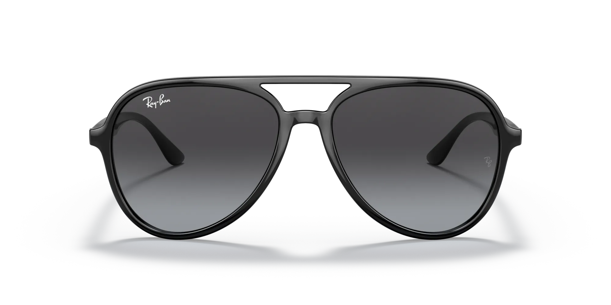 Ray - Ban RB4376 601/8G Occhiali da sole Iniettato Nero Grigio Pilot Normale Sfumato - immagine 3