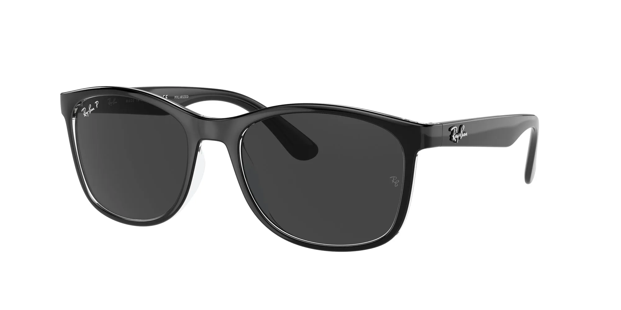 Ray - Ban RB4374 603948 Occhiali da sole Nylon Nero Grigio Squadrata Polarizzata - immagine 1
