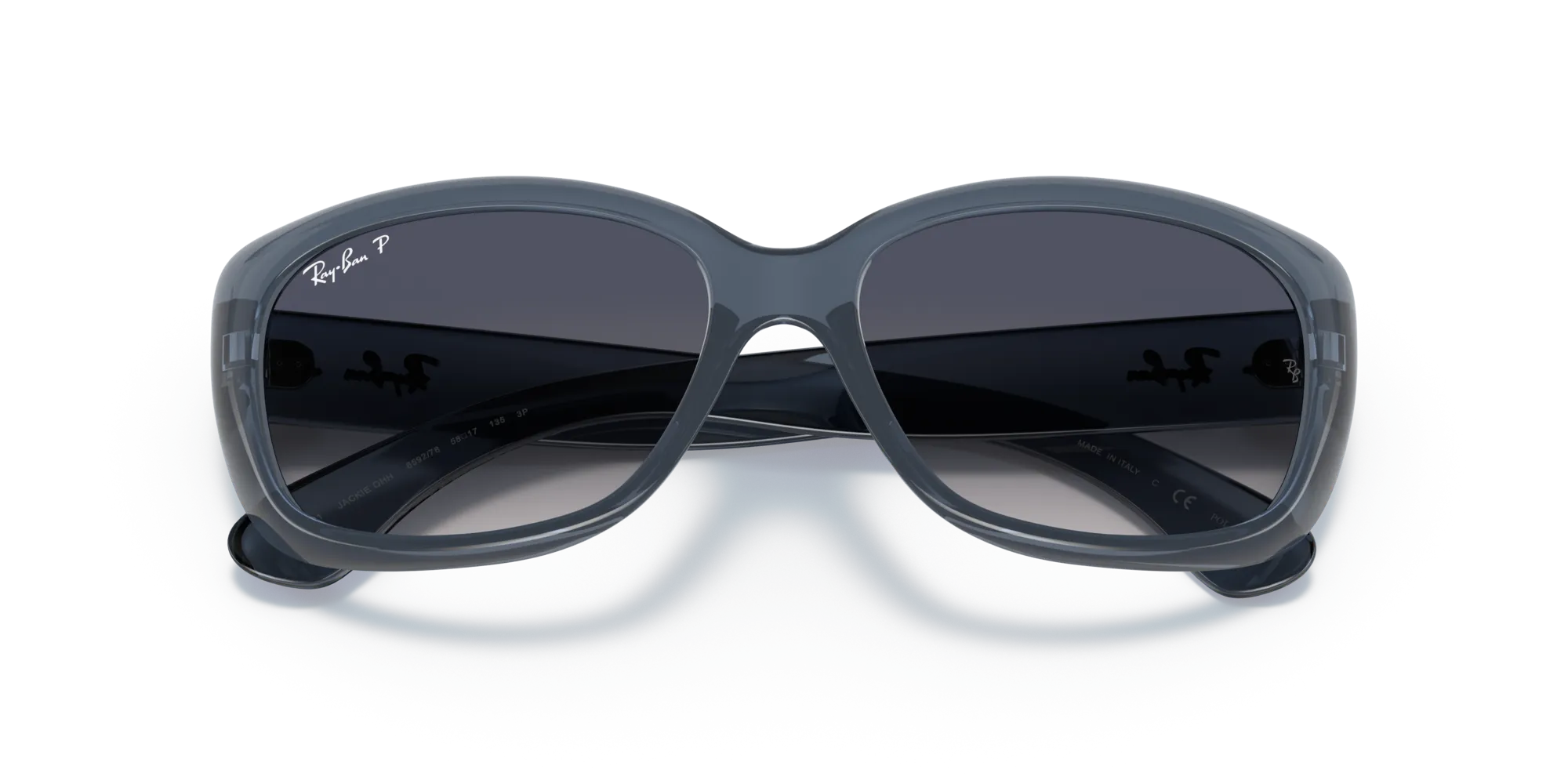 Ray - Ban RB4101 JACKIE OHH 659278 Occhiali da sole Nylon Blu Blu Farfalla Polarizzata Sfumato - immagine 2