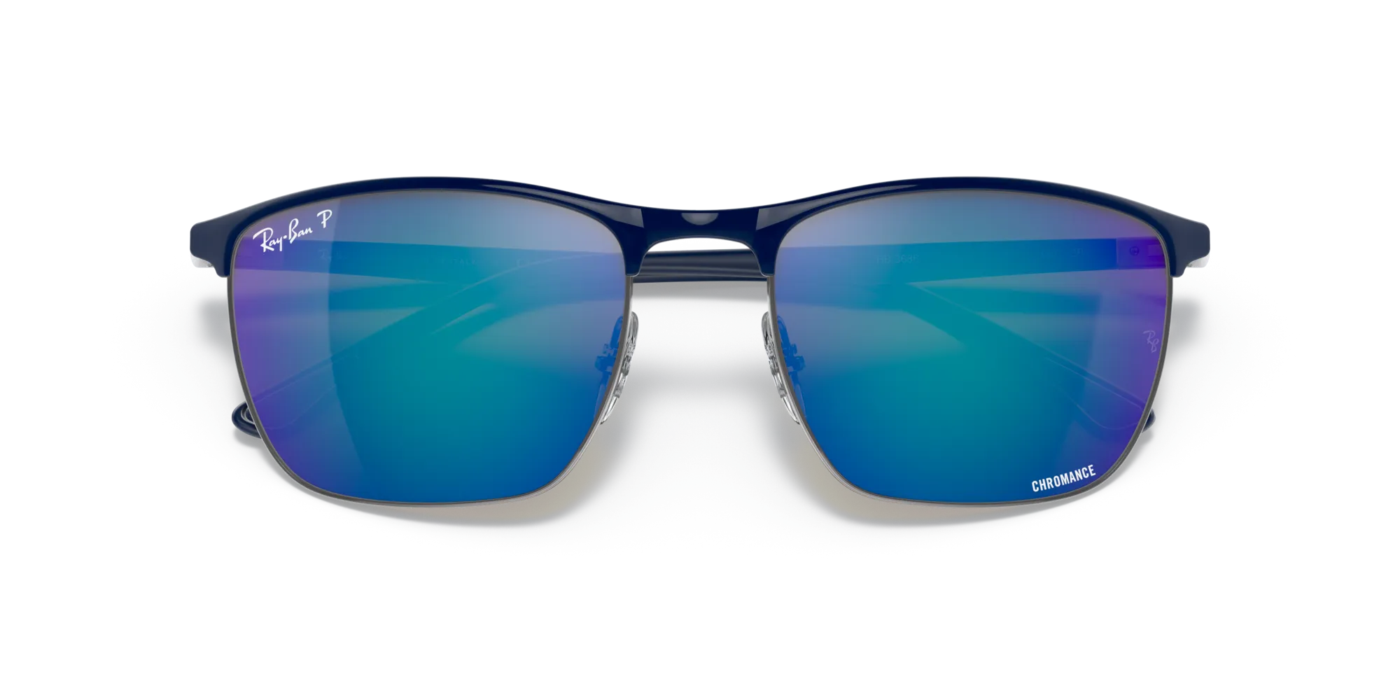 Ray - Ban RB3686 92044L Occhiali da sole Acciaio Blu Blu Squadrata Polarizzata Specchiato - immagine 2
