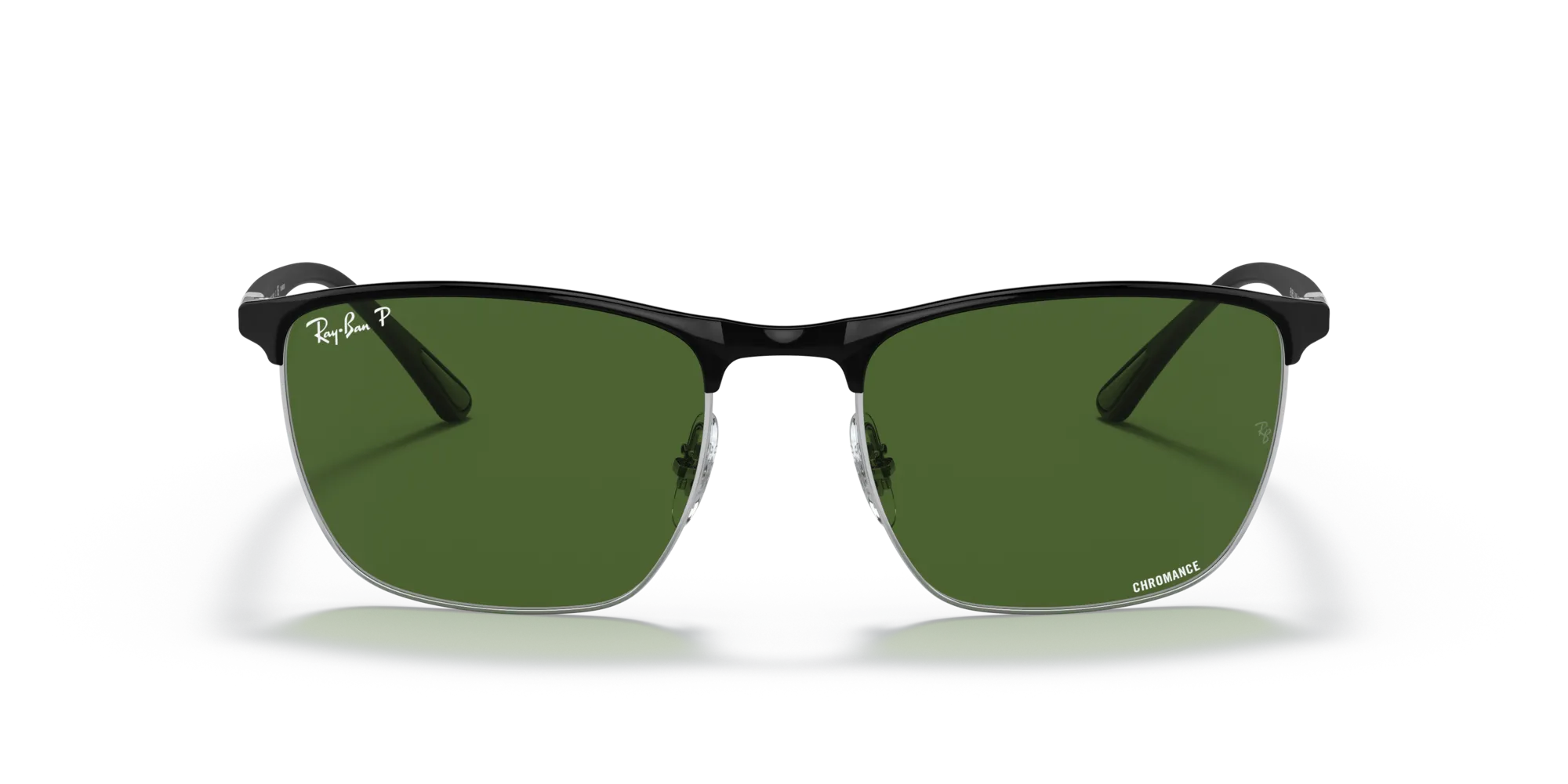 Ray - Ban RB3686 9144P1 Occhiali da sole Acciaio Nero Verde Squadrata Polarizzata - immagine 3