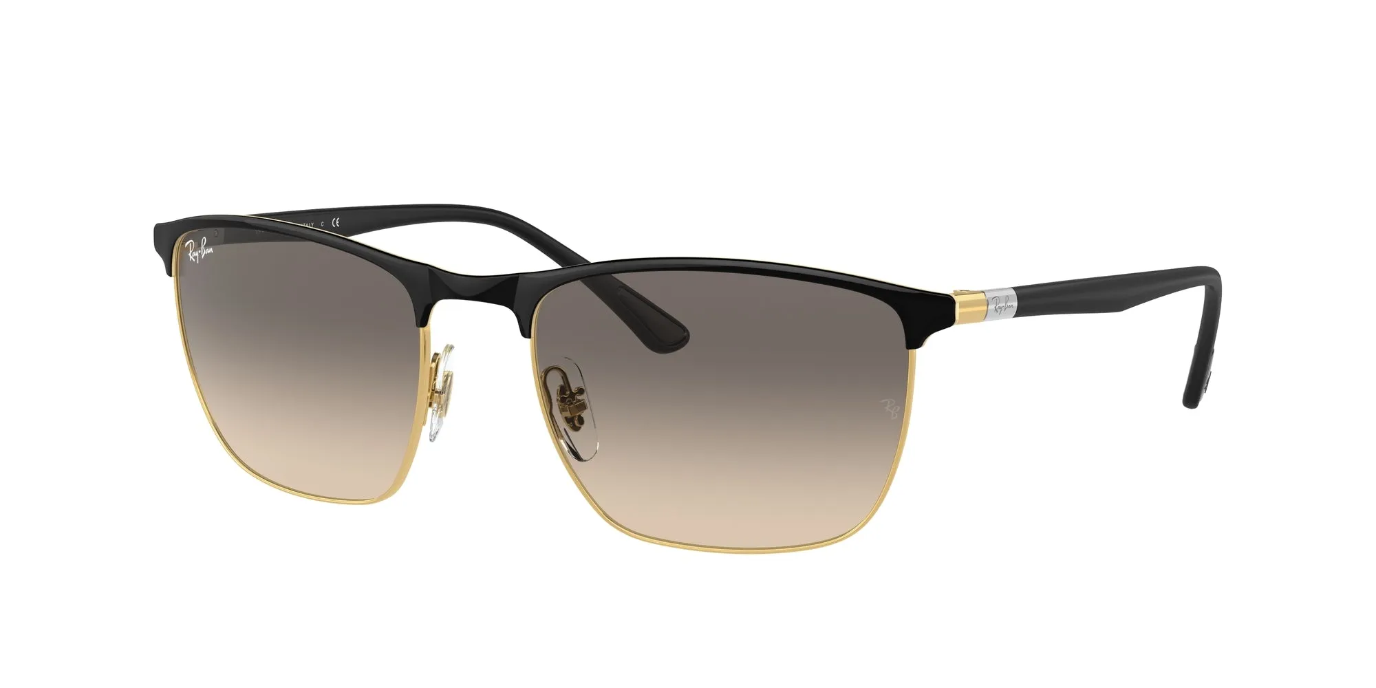 Ray - Ban RB3686 187/32 Occhiali da sole Acciaio Nero Grigio Squadrata Normale Sfumato - immagine 1