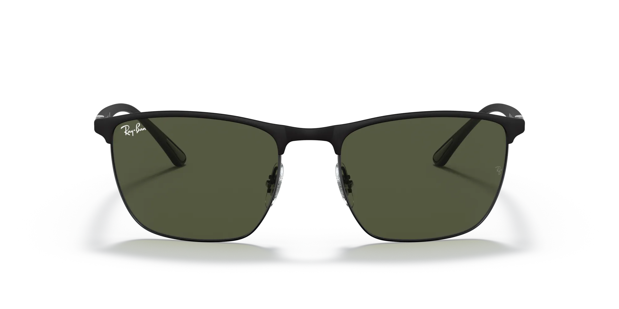 Ray - Ban RB3686 186/31 Occhiali da sole Acciaio Nero Verde Squadrata Normale - immagine 3
